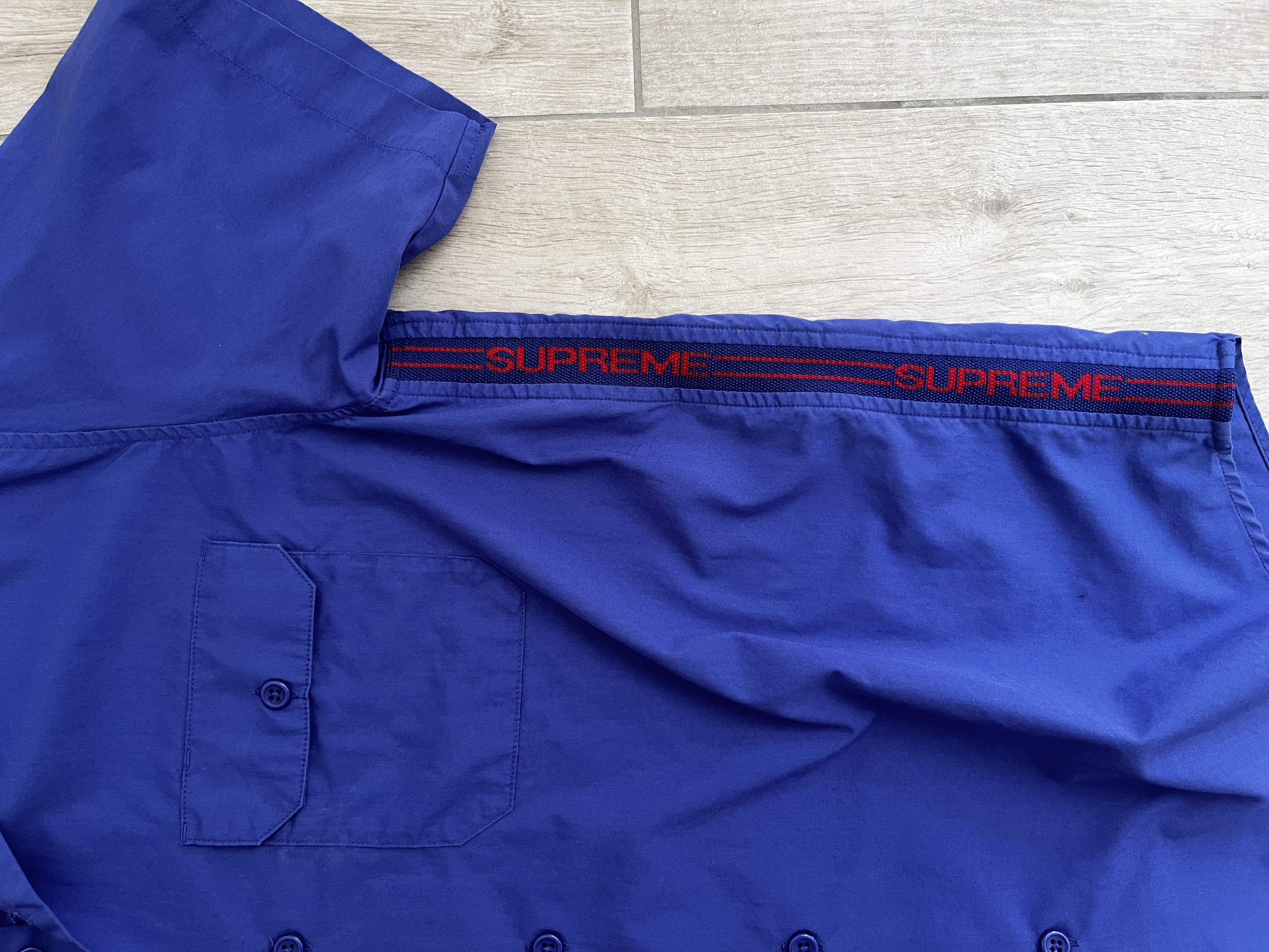 Supreme Supreme 21SS Logo Rib S/S Work Shirt Blue Size US M / EU 48-50 / 2 - 4 Thumbnail