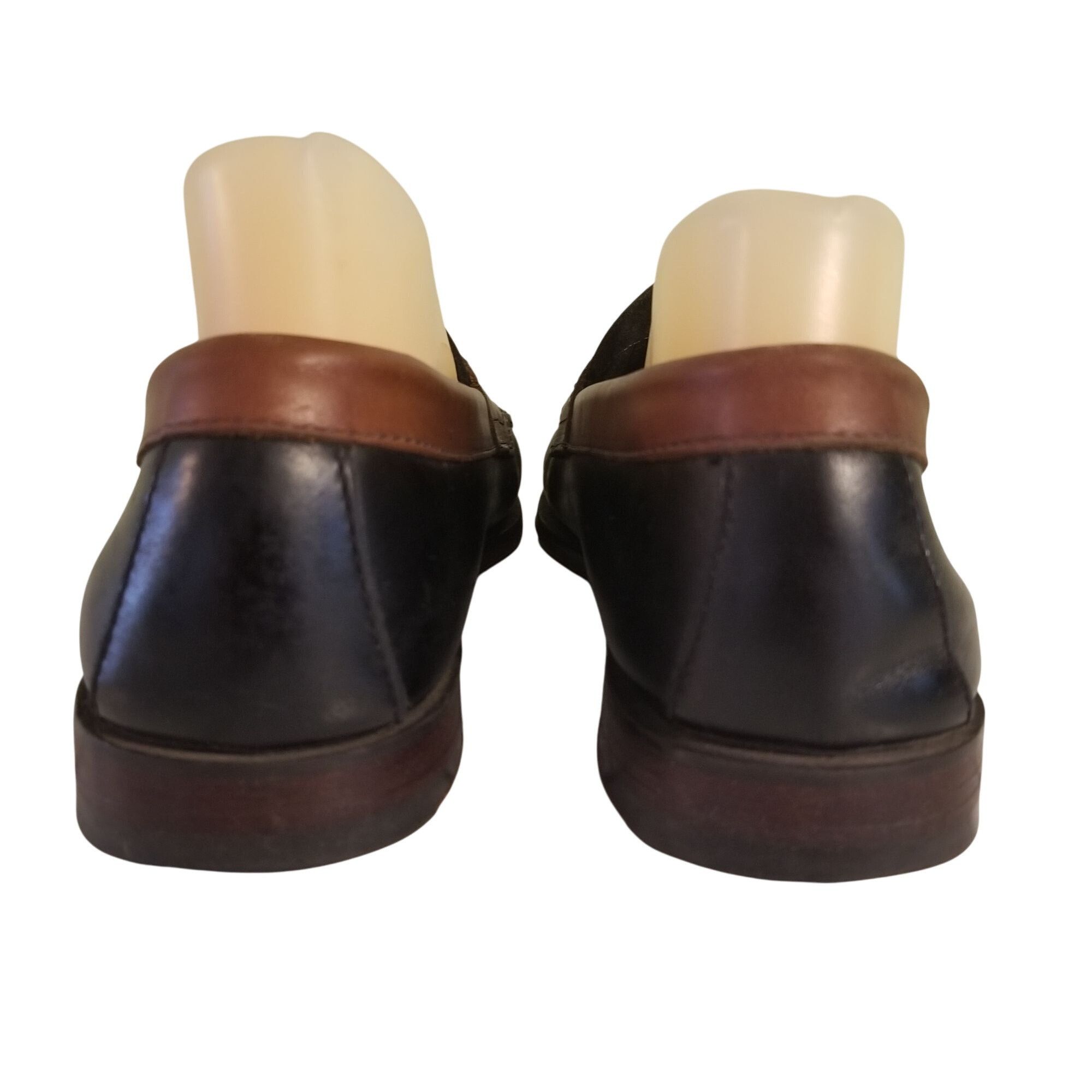 G.H. Bass & Co. Bass Weejuns 9D Brown Black 2 Tone Leather Penny Loafers CAR Size US 9 / EU 42 - 3 Thumbnail