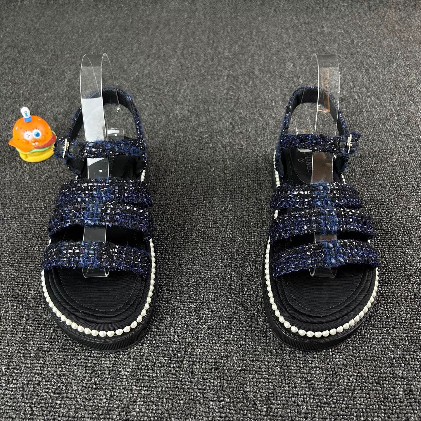 Chanel Chanel Women's Pearl Blue Woven Sandals 38.5 Size US 8 / IT 38 - 2 Thumbnail