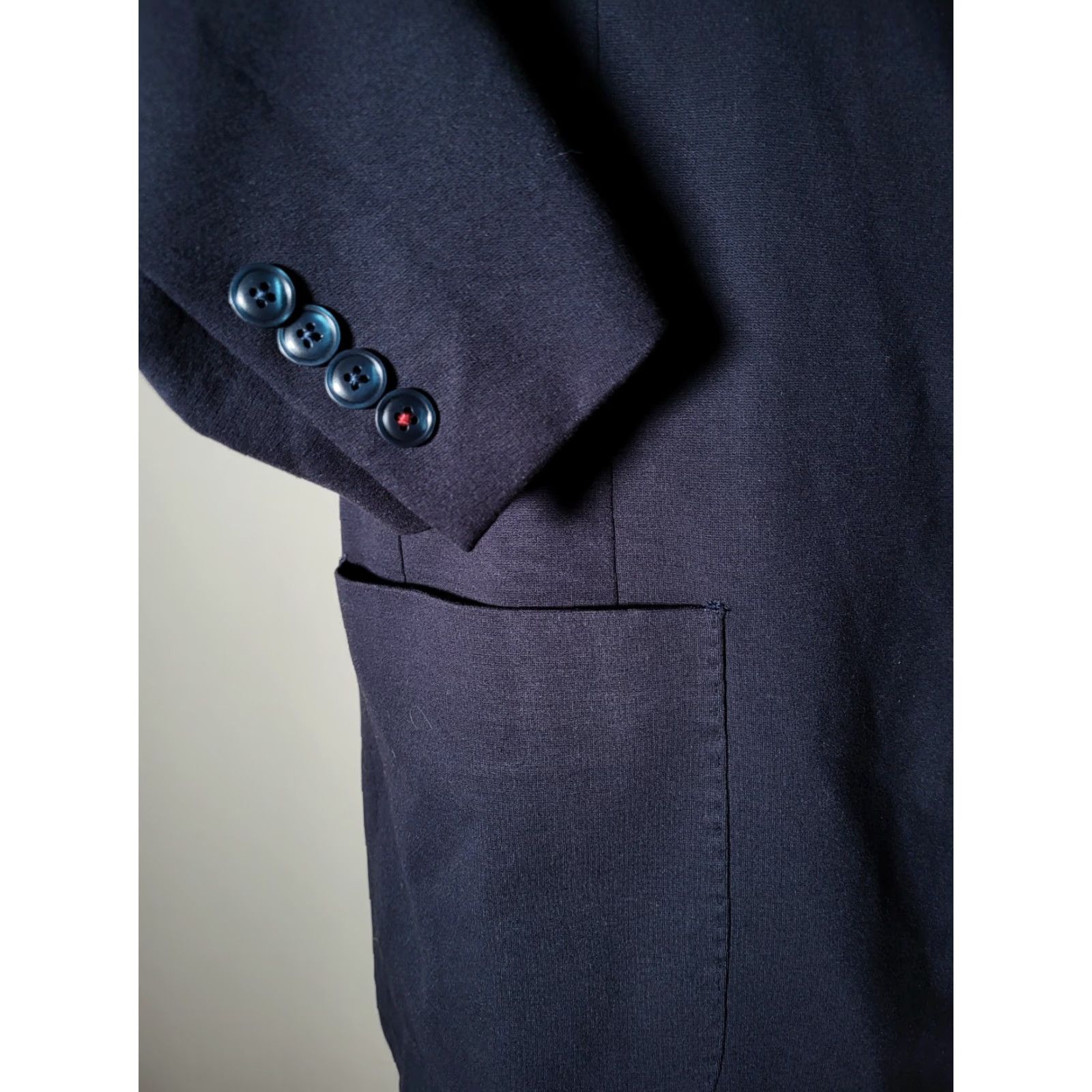 BUGATCHI BUGATCHI Blazer Jacket Single-Breasted Two-Button Knit Polyester Spandex Stretch / Notch Lapel / Regular Fit / Blue / XL / Men Size US XL / EU 56 / 4 - 2 Thumbnail