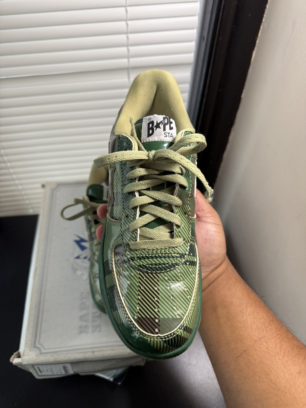 Bape Bapesta Green Check Shoes Size 9 Size US 9 / EU 42 - 9 Thumbnail