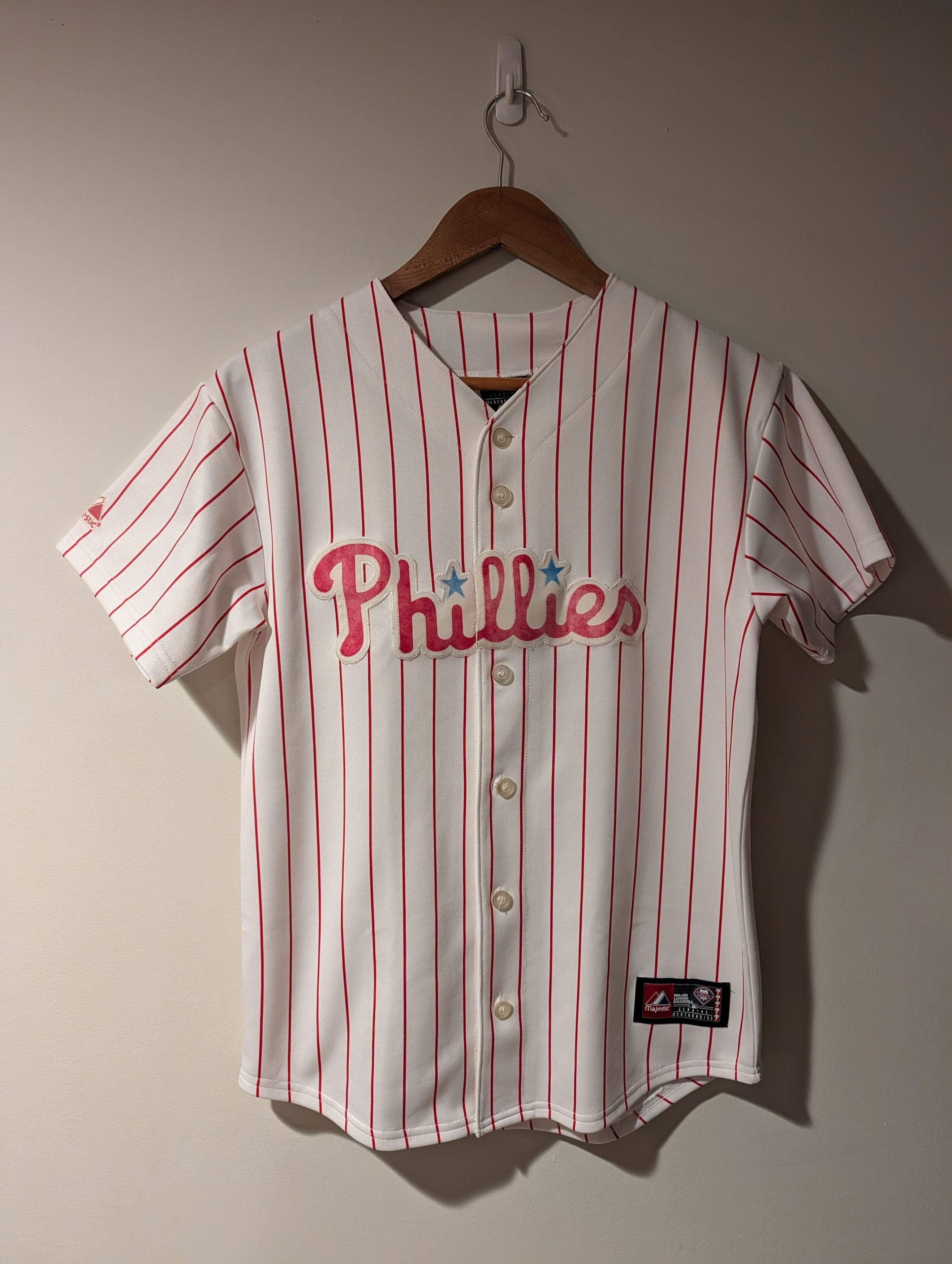 Majestic Phillies MLB Utley Patch Youth Medium Kids Baseball Jersey Size US XXS / EU 40 - 1 Thumbnail