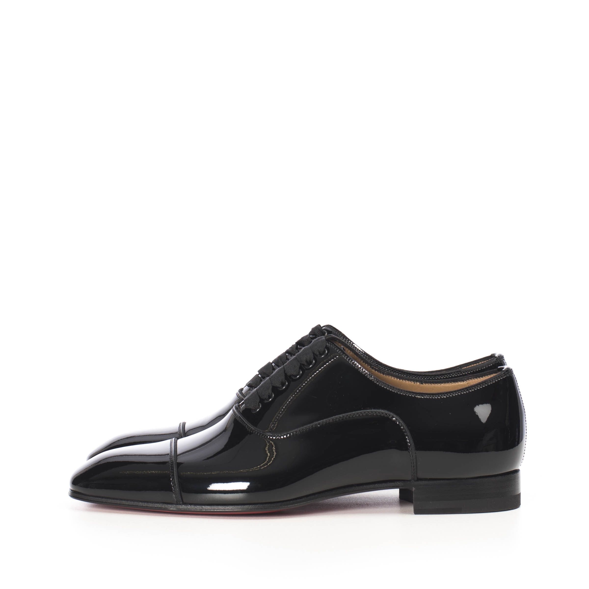 Christian Louboutin Black Patent Leather Greggo Oxford Shoes Size 40 Size US 7 / EU 40 - 4 Thumbnail