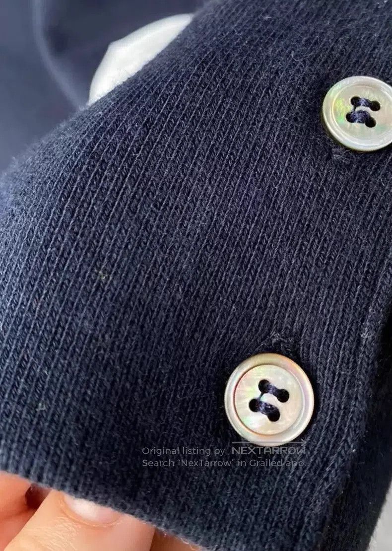 Thom Browne Thom Browne Striped knit crew-neck sweatshirt in deep blue Size US S / EU 44-46 / 1 - 6 Thumbnail