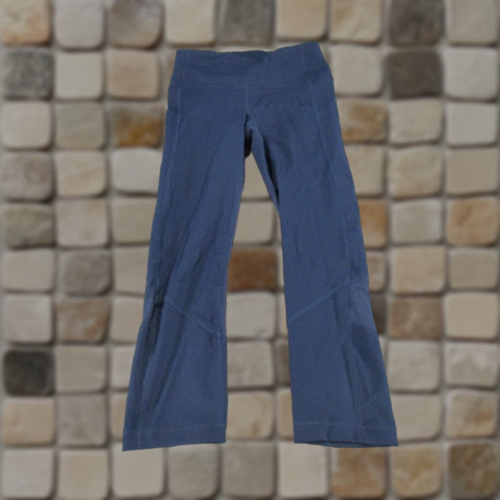 Lululemon VINTAGE Lululemon Leggings Womens 4 Pace Rival HR Crop Athletic Activewear Running Jogging Navy Blue 90s Women Size 27" / US 4 / IT 40 - 1 Thumbnail