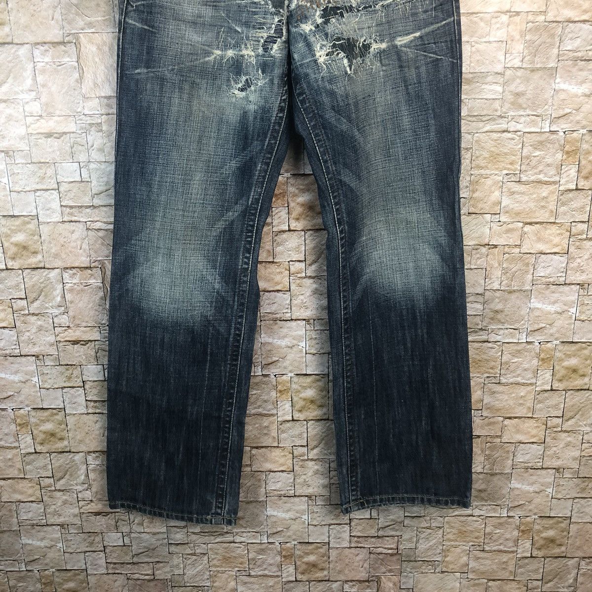 Japanese Brand Conus Jeans Blue Distressed Denim Pants #A56 Size US 31 - 3 Thumbnail