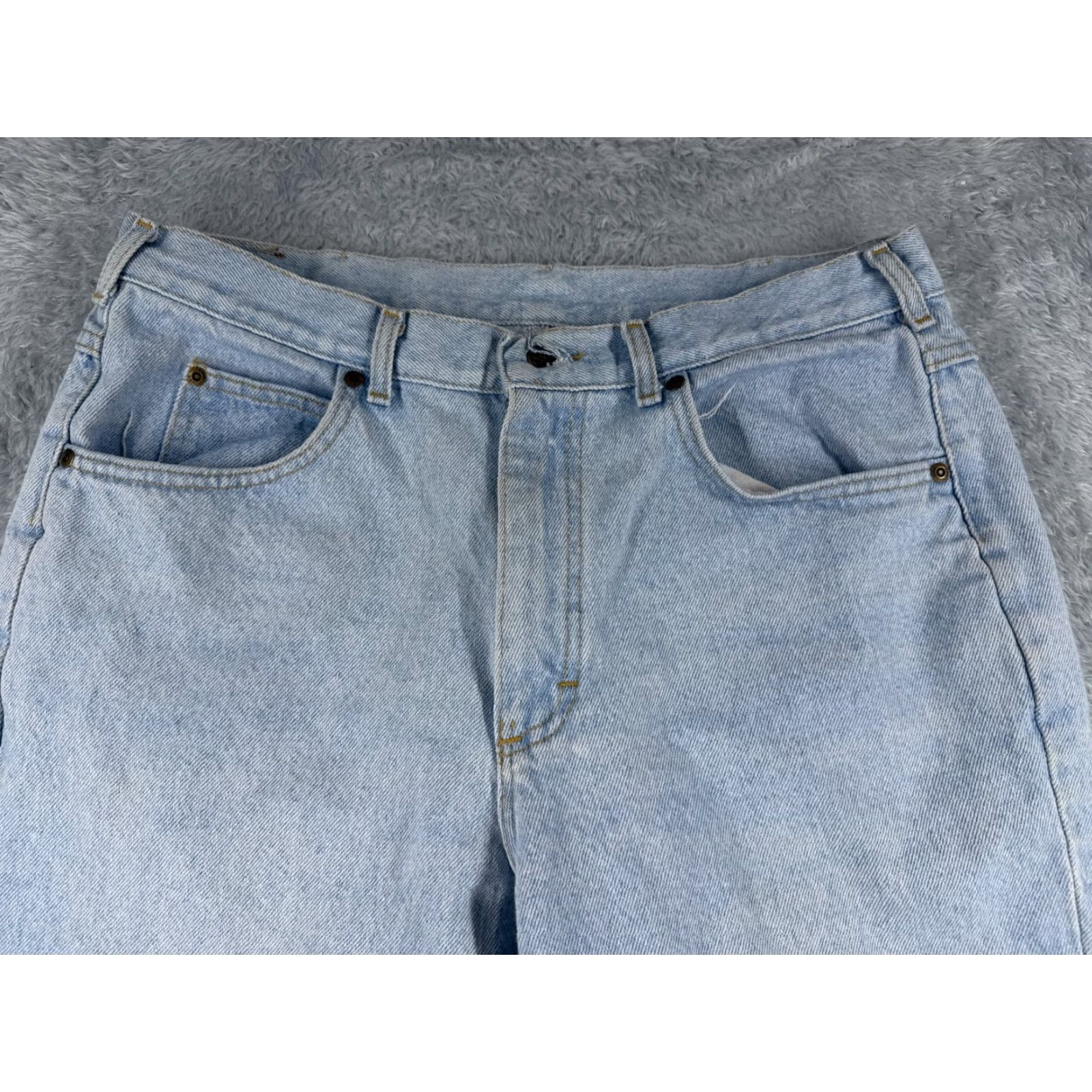 Lee VINTAGE Lee Jeans Adult 36 Blue Denim Straight Leg 5-Pocket Cotton Light Wash 28in Inseam Men Size US 36 / EU 52 - 4 Thumbnail