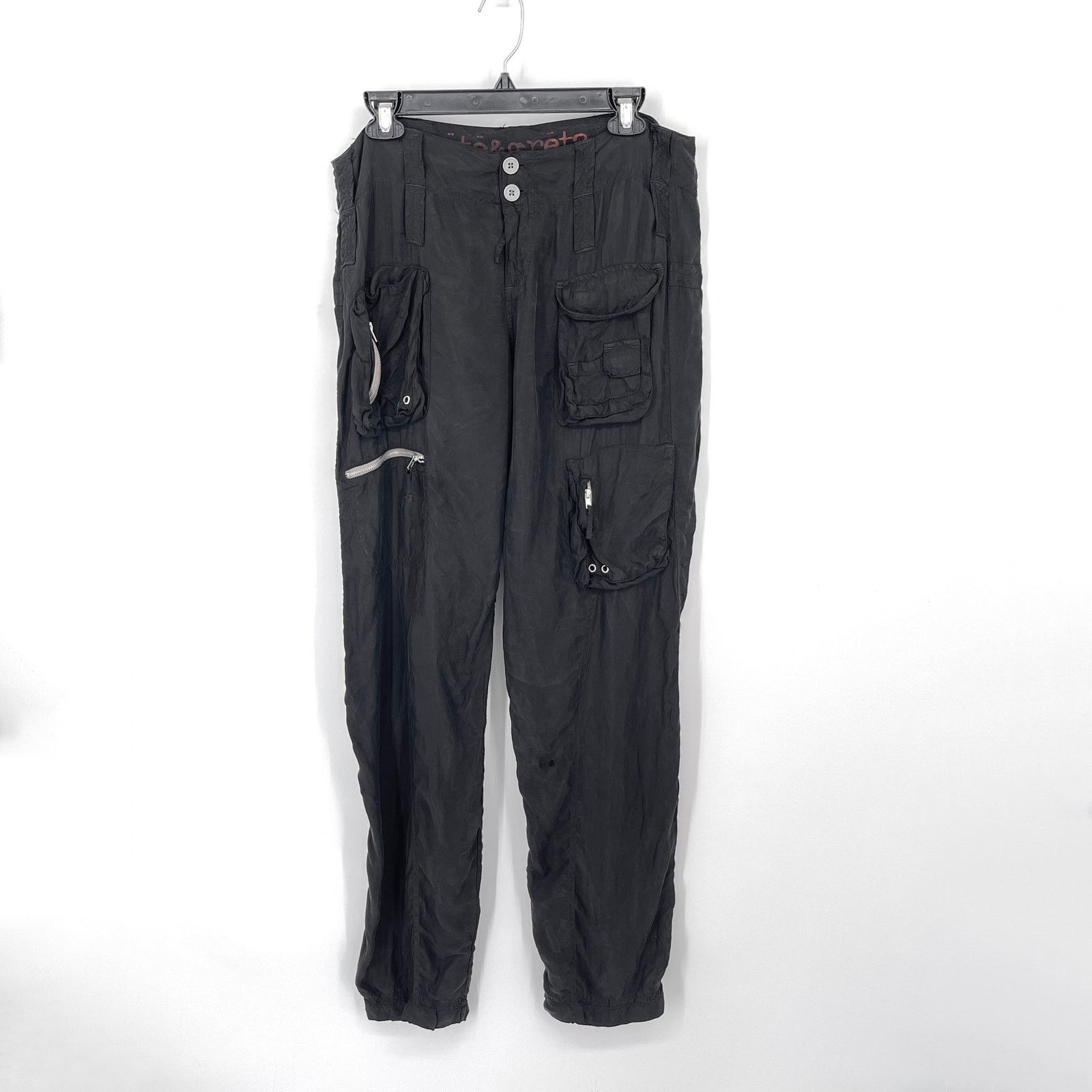 image of Pete & Greta By Johnny Was Y2K Cargo Pants New Size 6 Black, Women's