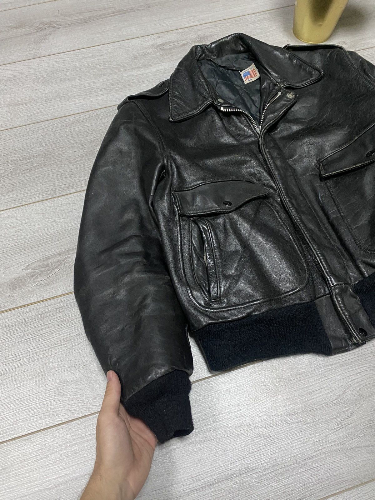 Schott Schott Perfect USA vintage leather jacket 90s Size US S / EU 44-46 / 1 - 9 Thumbnail