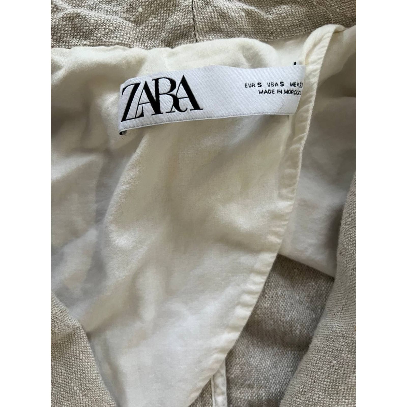 Zara Zara Buttoned Linen Double Breasted Blazer Small A001851 Size S / US 4 / IT 40 - 6 Thumbnail