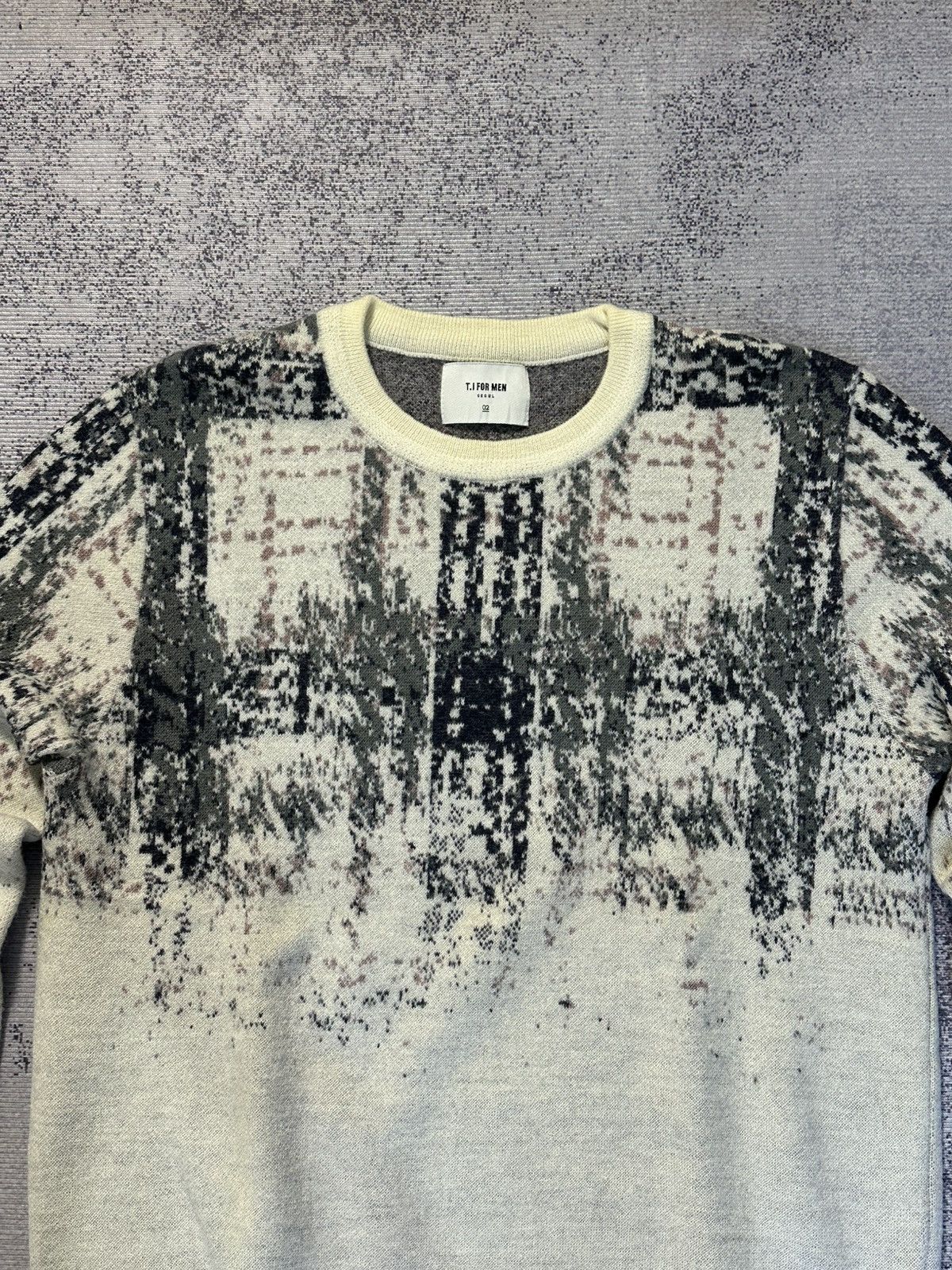 If Six Was Nine Vintage TI Knitwear Splattered Longsleeve T-Shirts Size US M / EU 48-50 / 2 - 3 Thumbnail