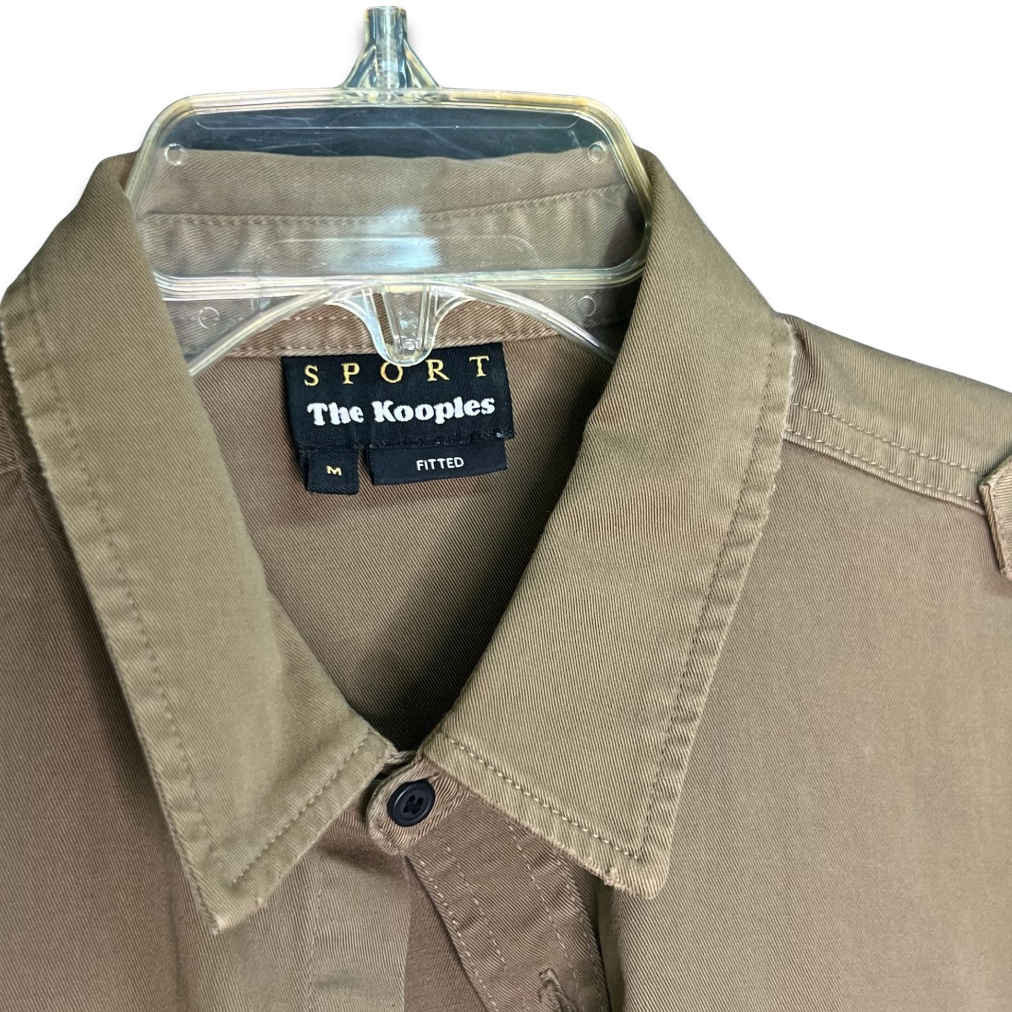 The Kooples The Kooples Mens Khaki Cotton Button-Up Shirt With Front Poc Size US M / EU 48-50 / 2 - 4 Thumbnail