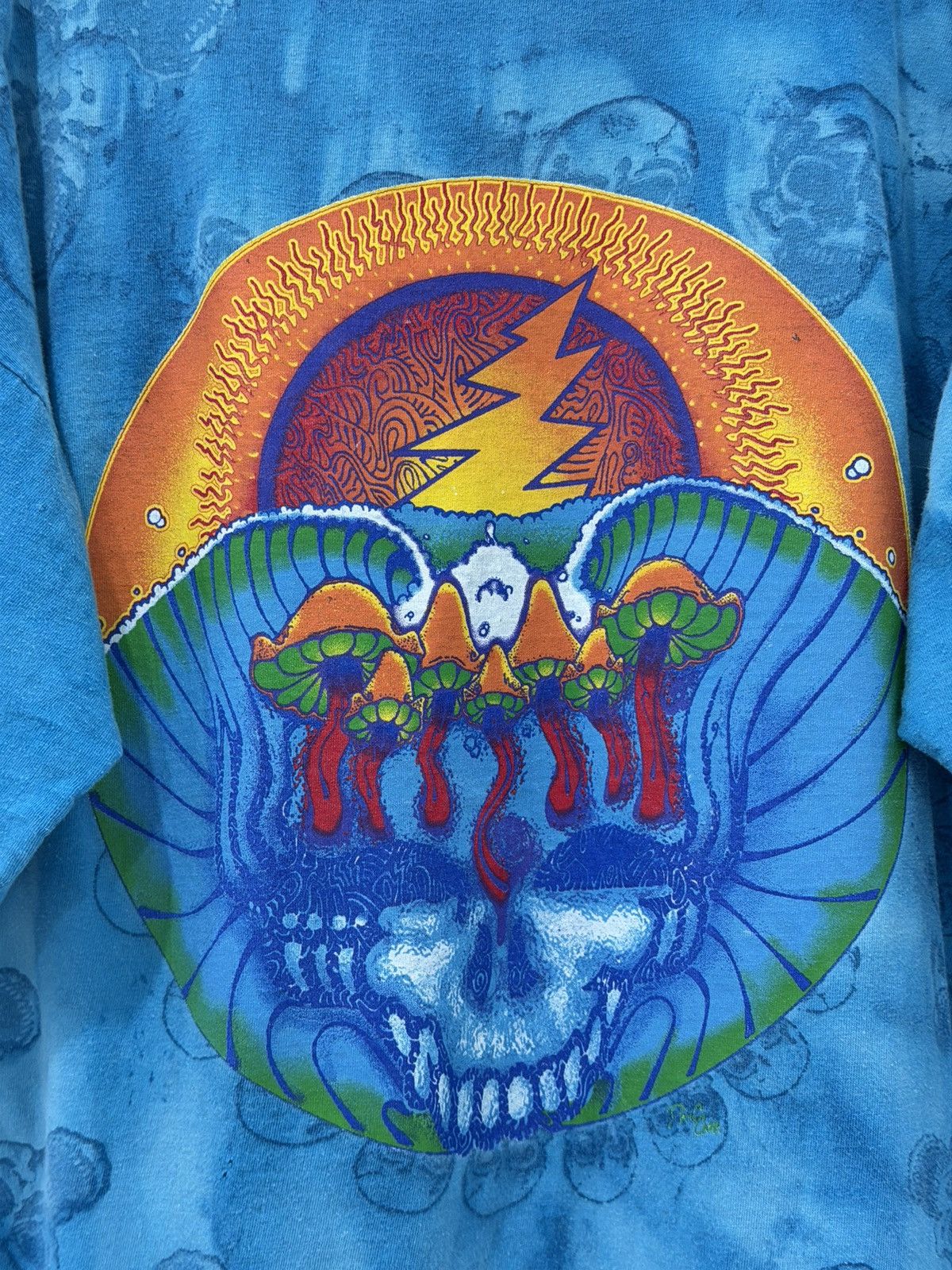 Grateful Dead Vintage 90s Grateful Dead Psychedelic Mushroom Spiral Skull Size US L / EU 52-54 / 3 - 6 Thumbnail