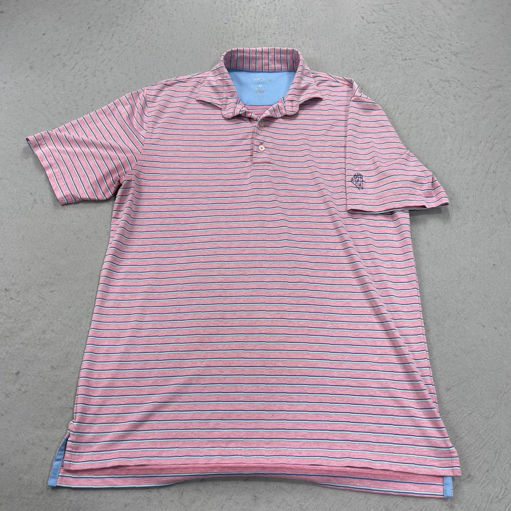 johnnie-O johnnie-O Biltmore Polo Shirt Mens M Pink Striped Golf Polo Shirt Size US M / EU 48-50 / 2 - 2 Thumbnail
