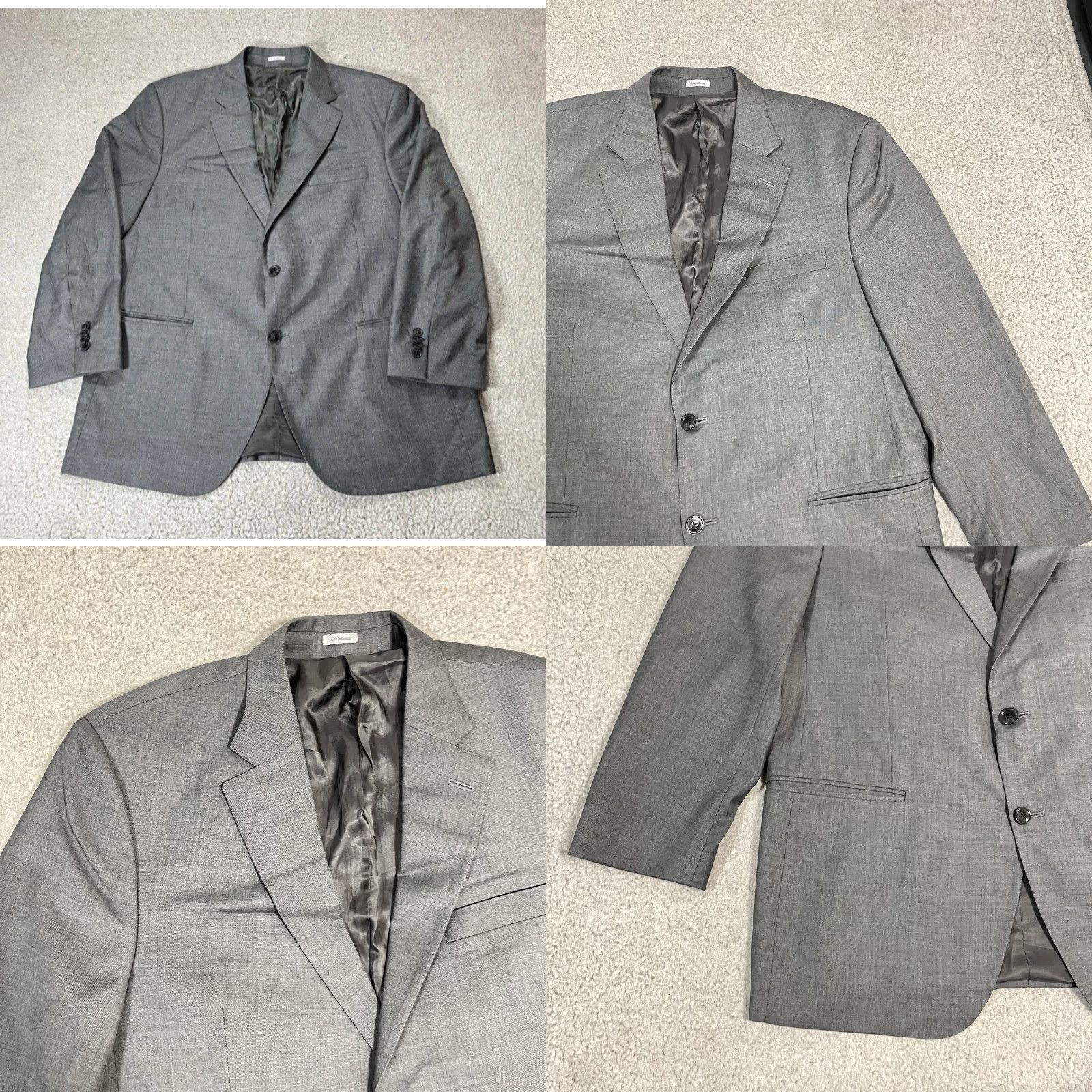 Peter Millar VINTAGE Peter Millar Blazer Mens 46R Gray Wool Double Vent 2 Button Sport Coat Union Size 46R - 8 Thumbnail