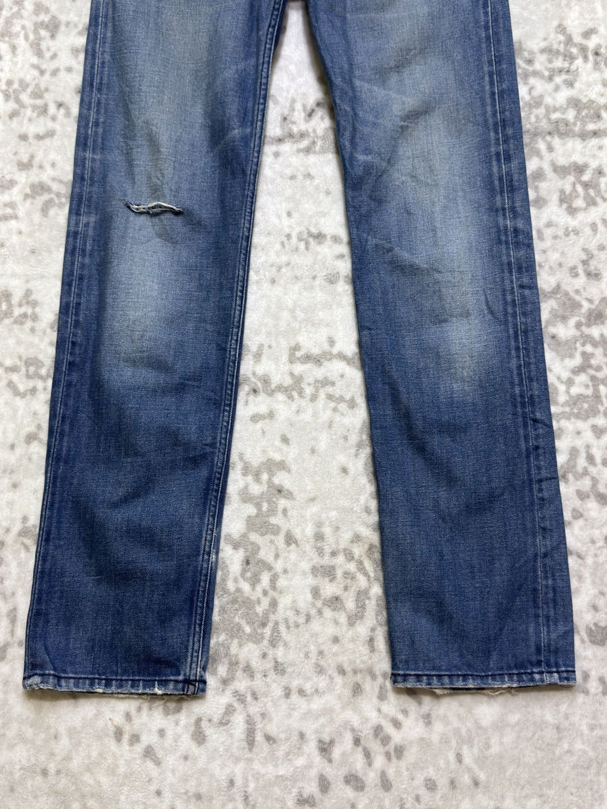 Diesel Diesel Slammer Blue Distressed Zipper Back Pocket Jeans Men Size US 31 - 6 Thumbnail