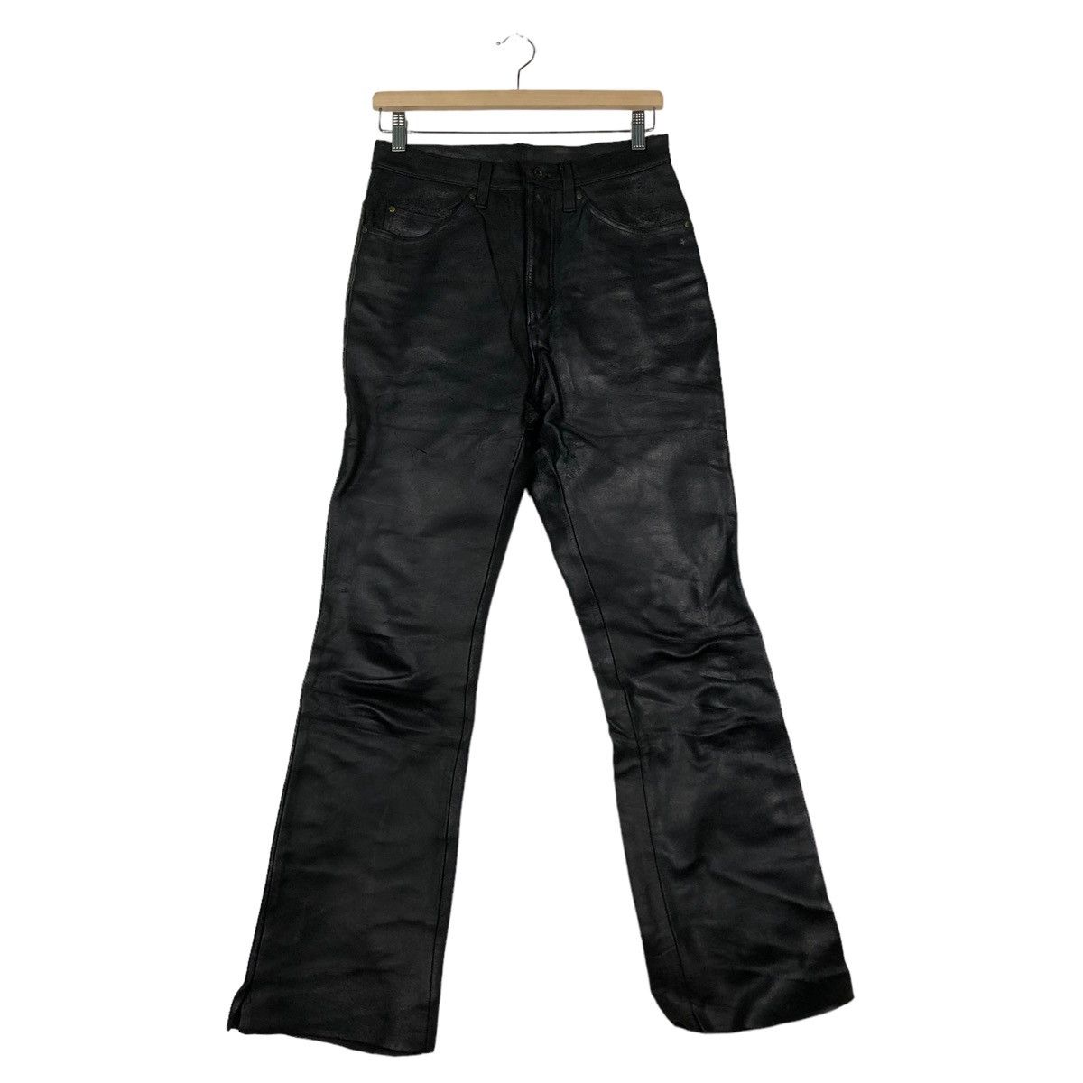 Harley Davidson 🔥VINTAGE LEATHER BIKER PANTS HARLEY DAVIDSON USA RACER Size US 28 / EU 44 - 1 Thumbnail