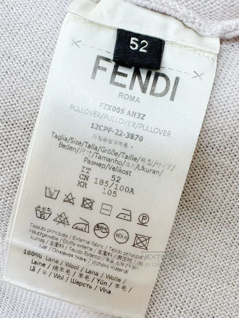 Fendi Fendi White and Blue Long Sleeve Crew Neck Sweater Size US L / EU 52-54 / 3 - 6 Thumbnail