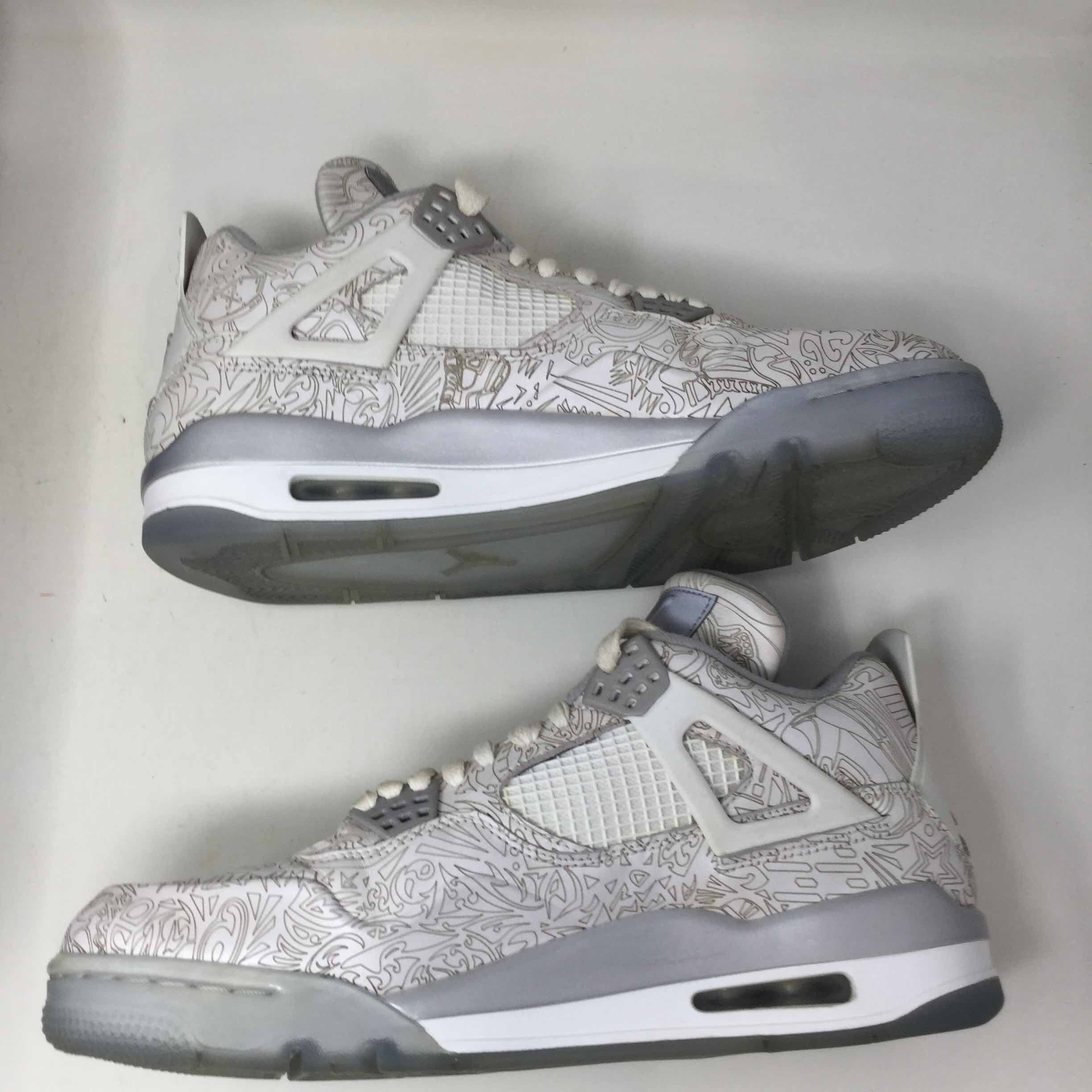 Pre-owned Jordan Brand Air Jordan 4 Retro 30th Anniversary Laser Shoes In White