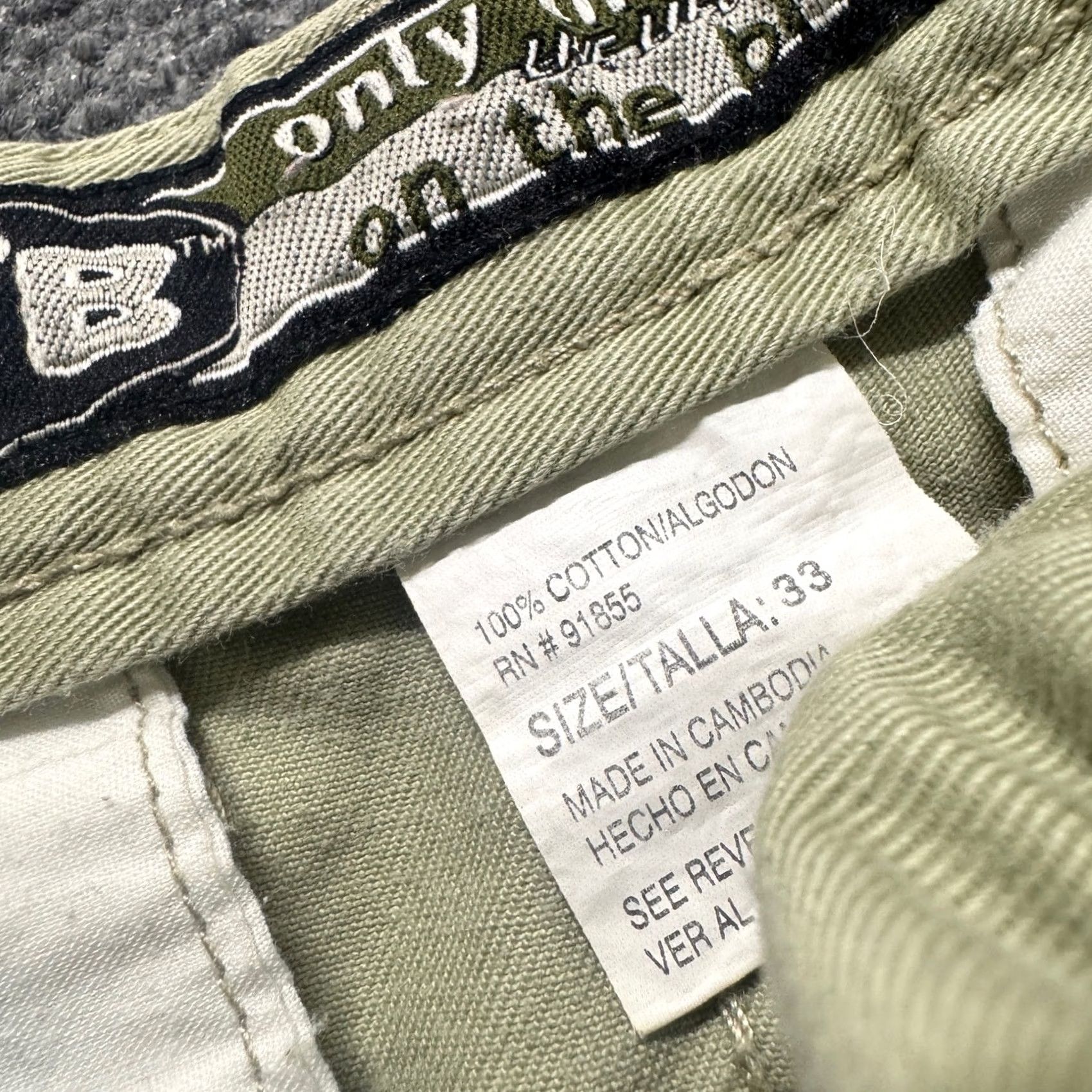 Vintage OTB Cargo Shorts Men 33 Beige 6 Pocket Cotton Y2K OTB Only The Best Skater Regular Mens Size US 33 - 4 Thumbnail