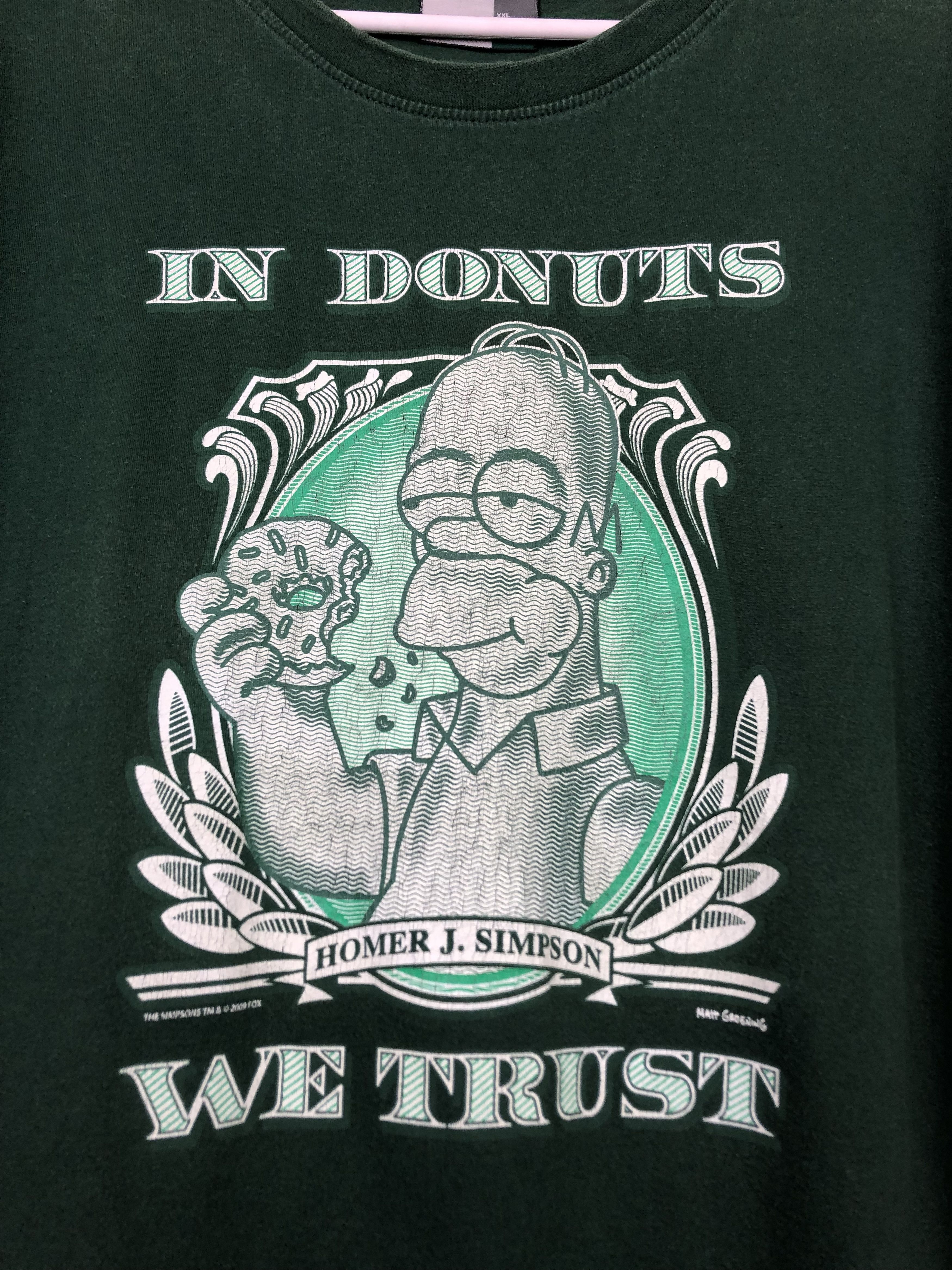 Vintage Vintage The Simpsons Over Print Shirt Tee In Donut We Trust Size US XXL / EU 58 / 5 - 3 Thumbnail