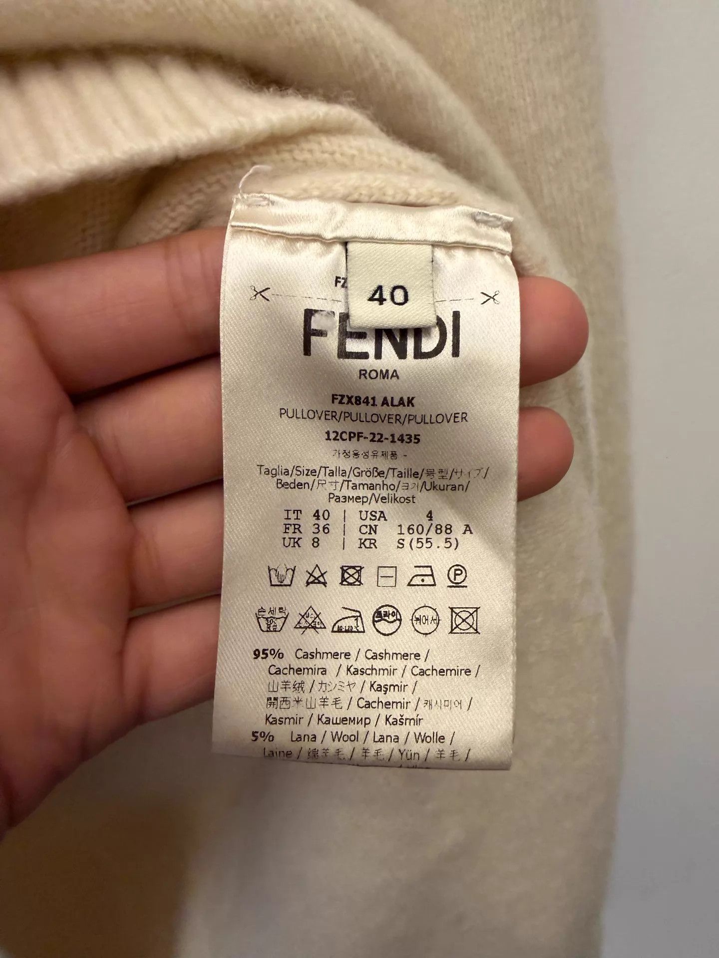 Fendi Fendi Cream knit hoodie 40 Size S / US 4 / IT 40 - 4 Thumbnail