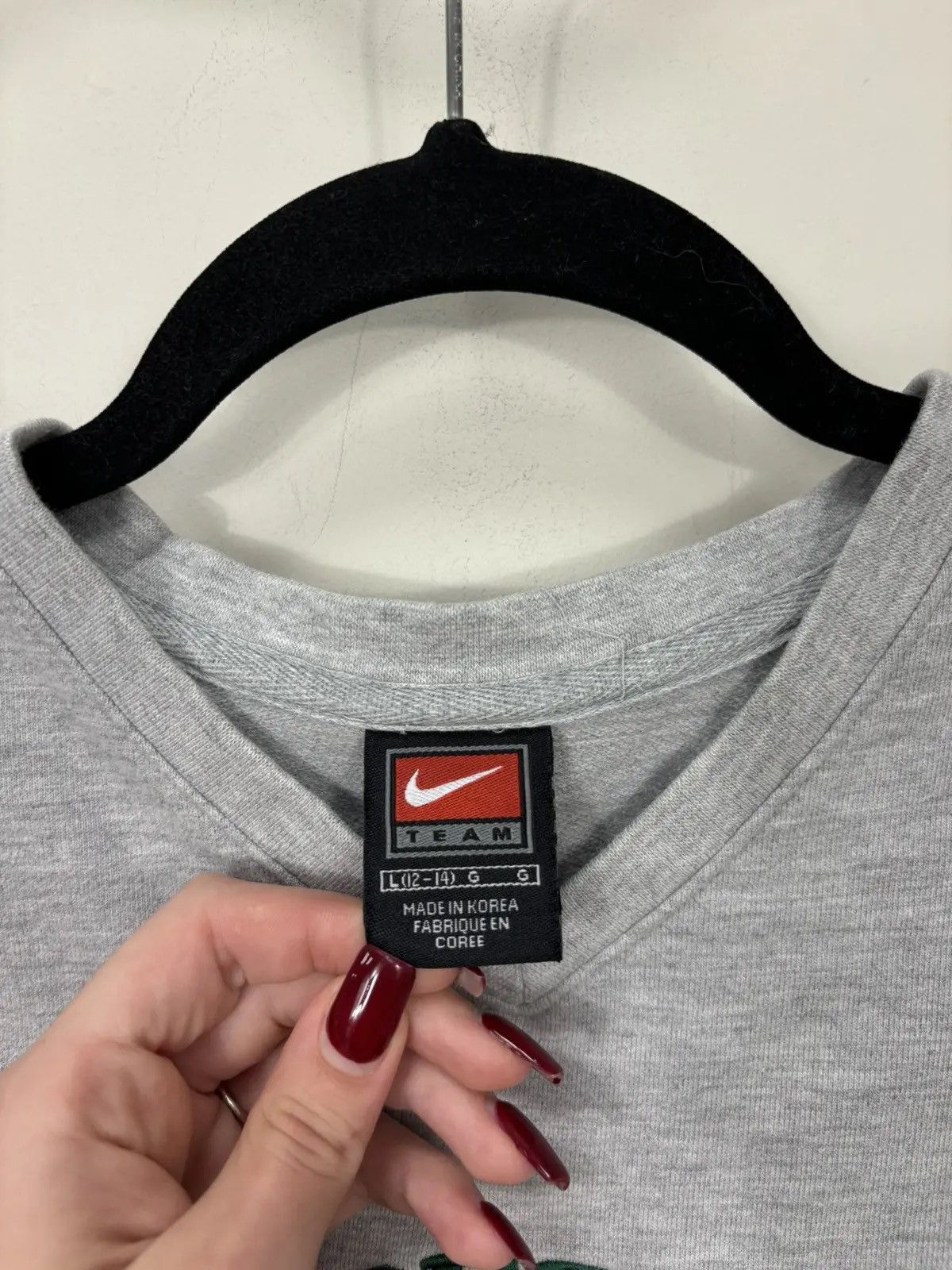Nike × Vintage Vintage 90s Nike Oregon Big Embroidered Logo Gray Sweatshirt Size US S / EU 44-46 / 1 - 6 Thumbnail