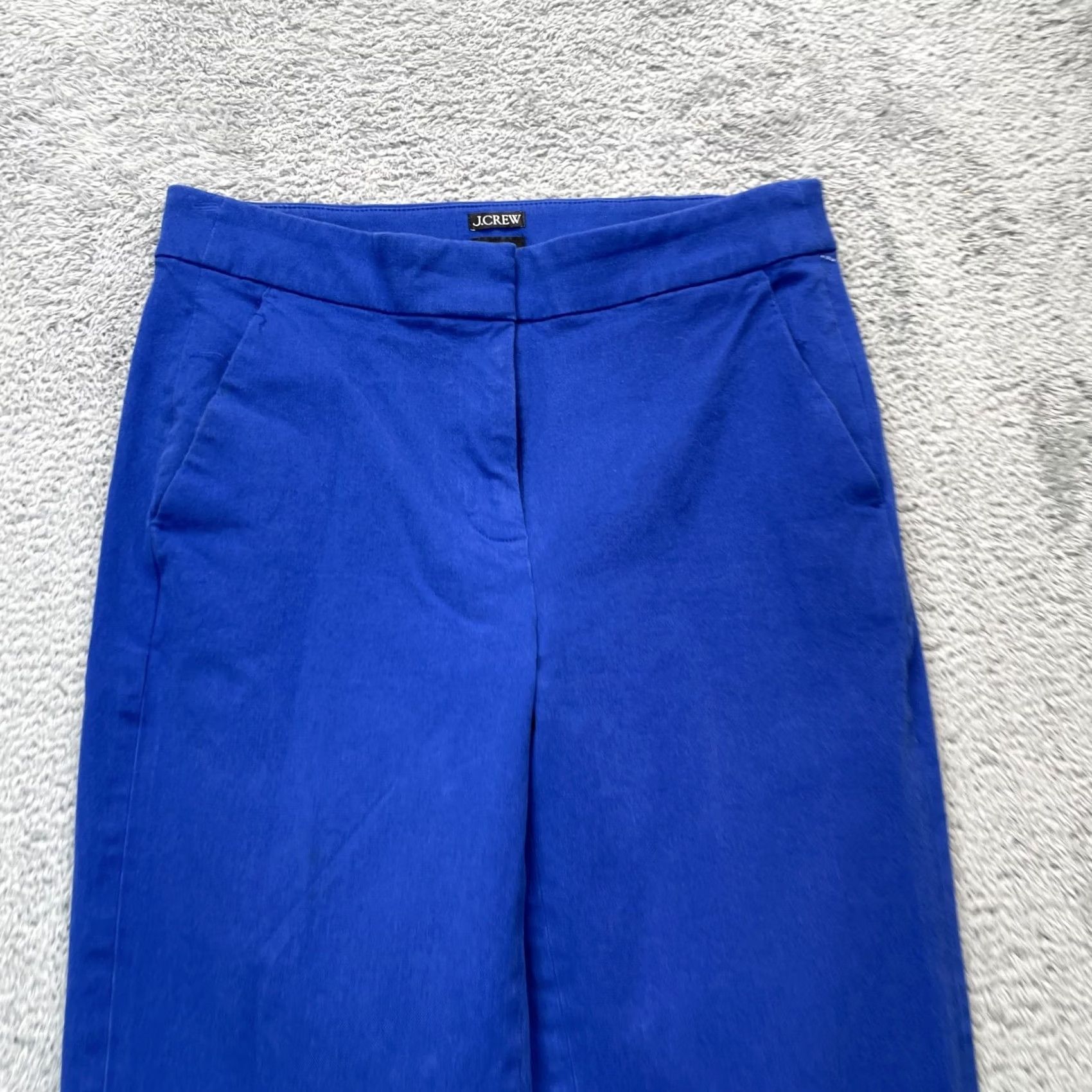 J.Crew J.CREW Pants Womens Kate Cropped Blue Cotton Stretch Straight Leg Formal Size 27" / US 4 / IT 40 - 5 Thumbnail
