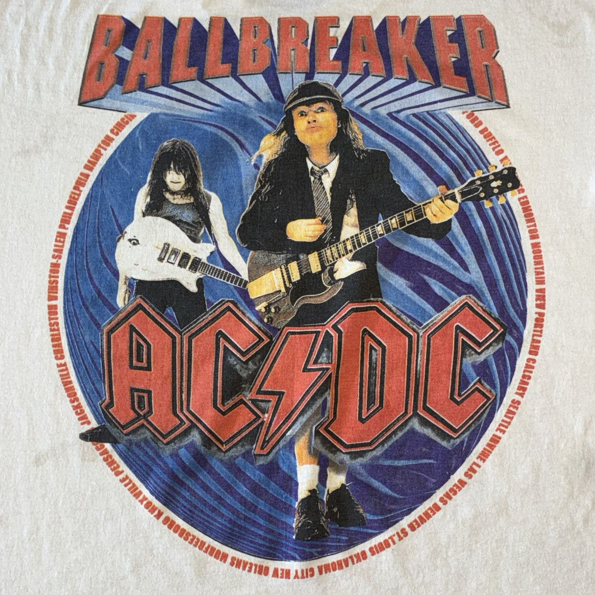 Fruit Of The Loom AC/DC Ballbreaker Tour 96 tee shirt stained Size US XL / EU 56 / 4 - 5 Thumbnail