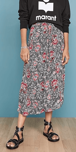 Isabel Marant Etoile Etoile Isabel Marant Yeba Floral Black Skirt Size 25" / US 0 / IT 36 - 1 Thumbnail