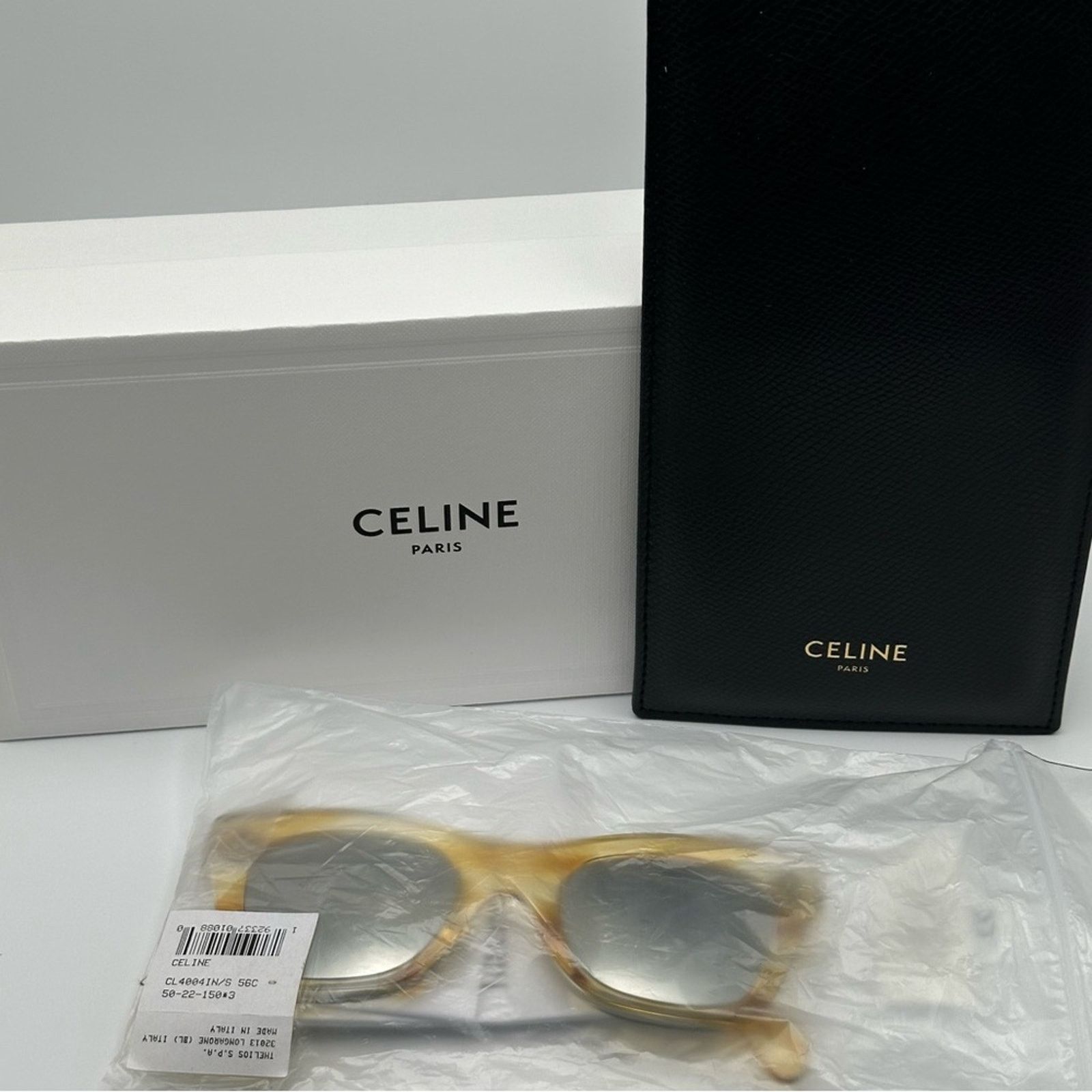 Celine NEW CELINE Sunglasses CL4004IN/S 56C Yellow Clear Women Size ONE SIZE - 7 Thumbnail