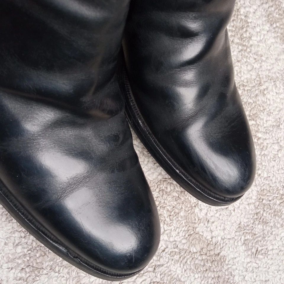 Gucci Black Leather Riding Boots with G Strap Size US 7 / IT 37 - 8 Thumbnail