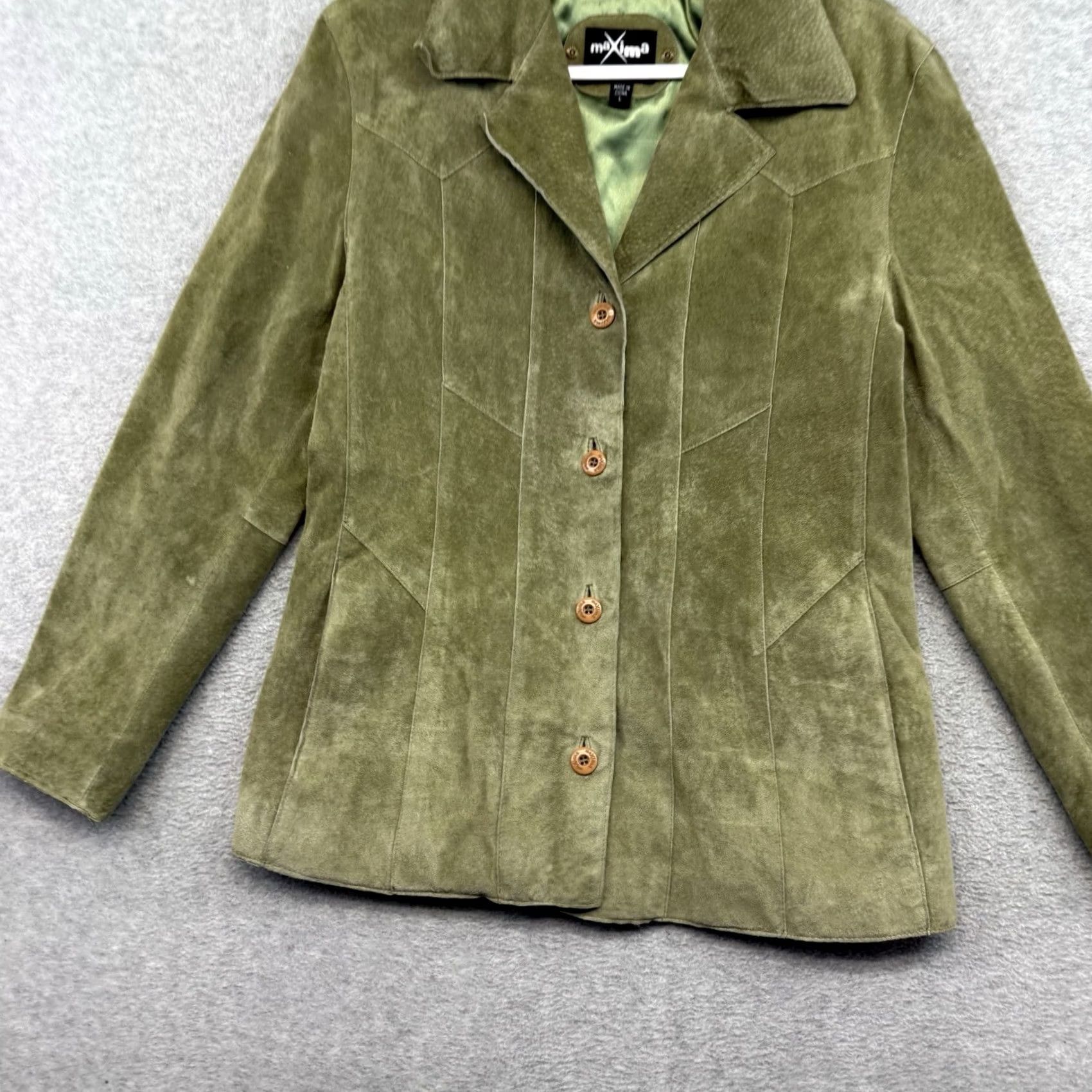 Vintage VINTAGE Wilsons Leather Maxima Suede Jacket L Panel Green 90s City Classic Womens Jacket Size L / US 10 / IT 46 - 3 Thumbnail