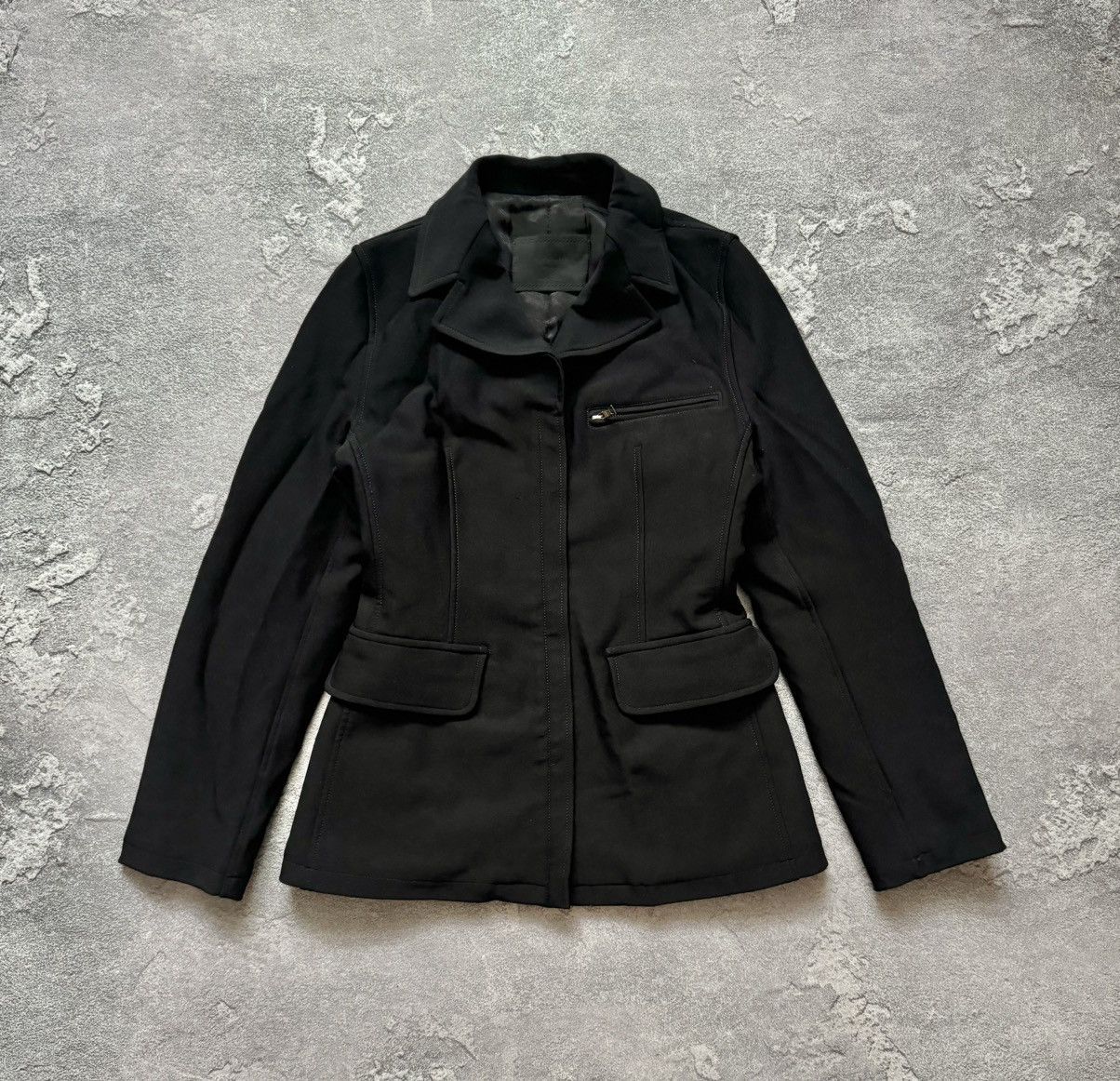 Designer × Prada Prada Milano M black zip cropped coat jacket blazer Wmns Size M / US 6-8 / IT 42-44 - 6 Thumbnail