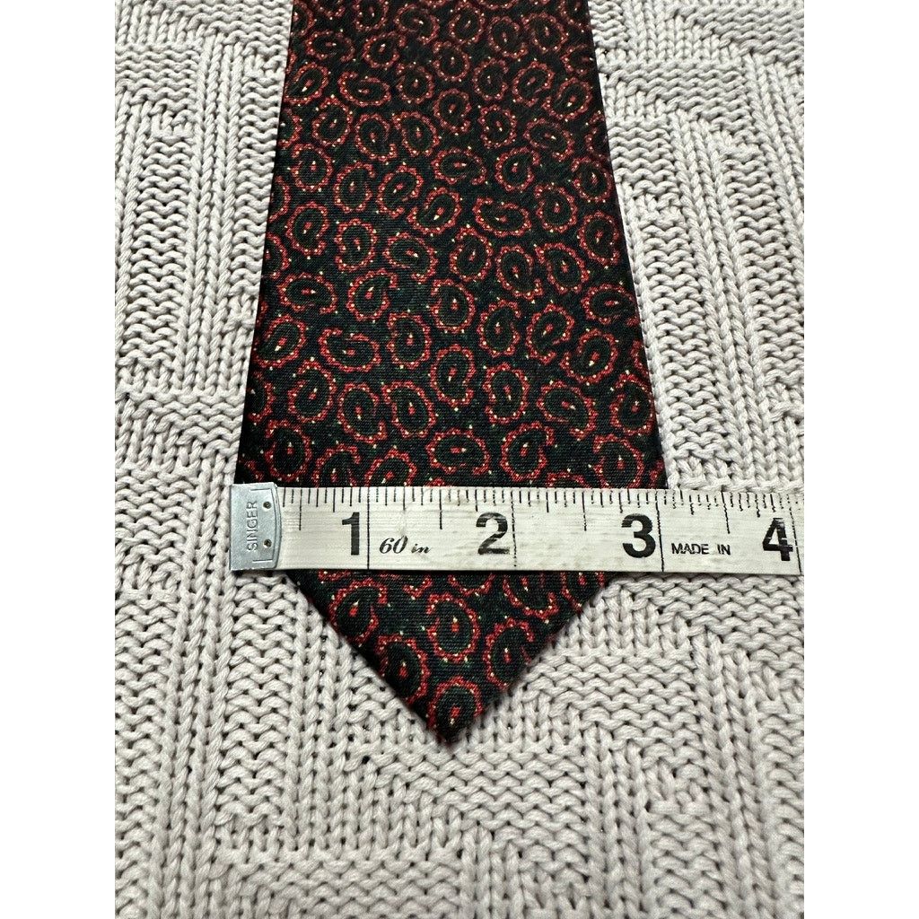 Vintage Vintage Mercedes black paisley water silk tie Size ONE SIZE - 7 Thumbnail