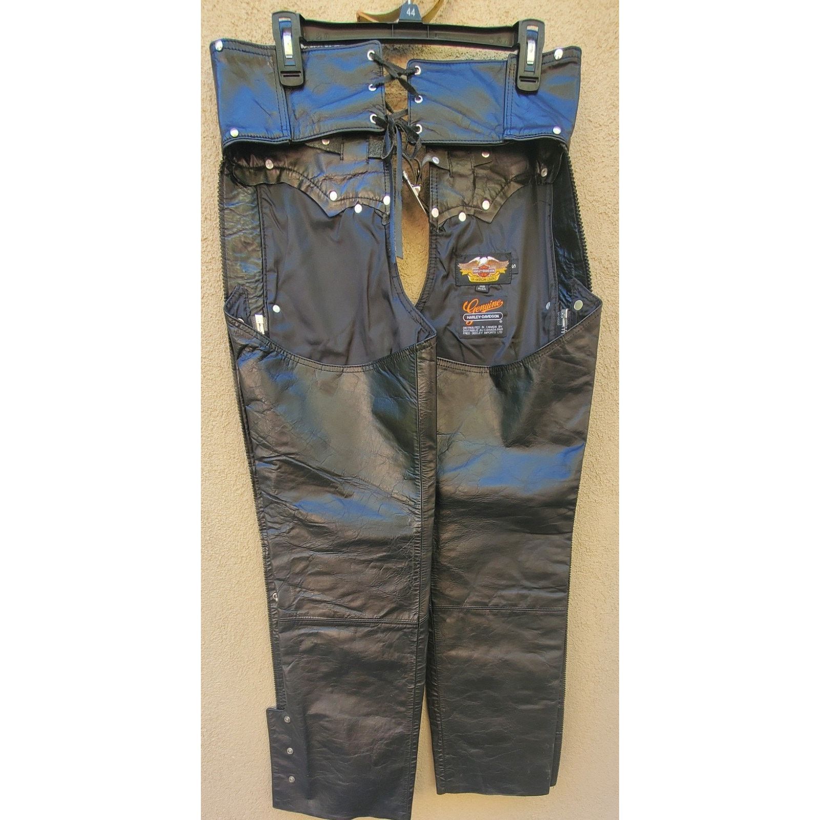 Harley Davidson Harley Davidson Chaps Womens Leather S black bar zip Snap Size 30" / US 8 / IT 44 - 1 Thumbnail