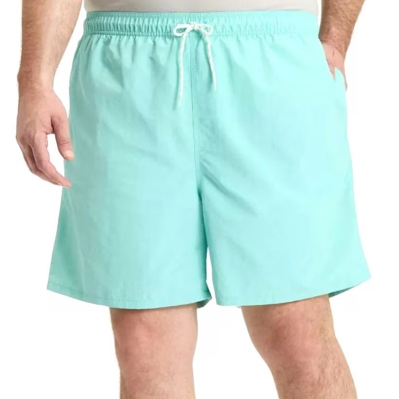 Vintage Goodfellow & Co Swim Trunks Shorts Seafoam Green L Adults Pockets Beach Tropical Mens Size US 33 - 2 Thumbnail