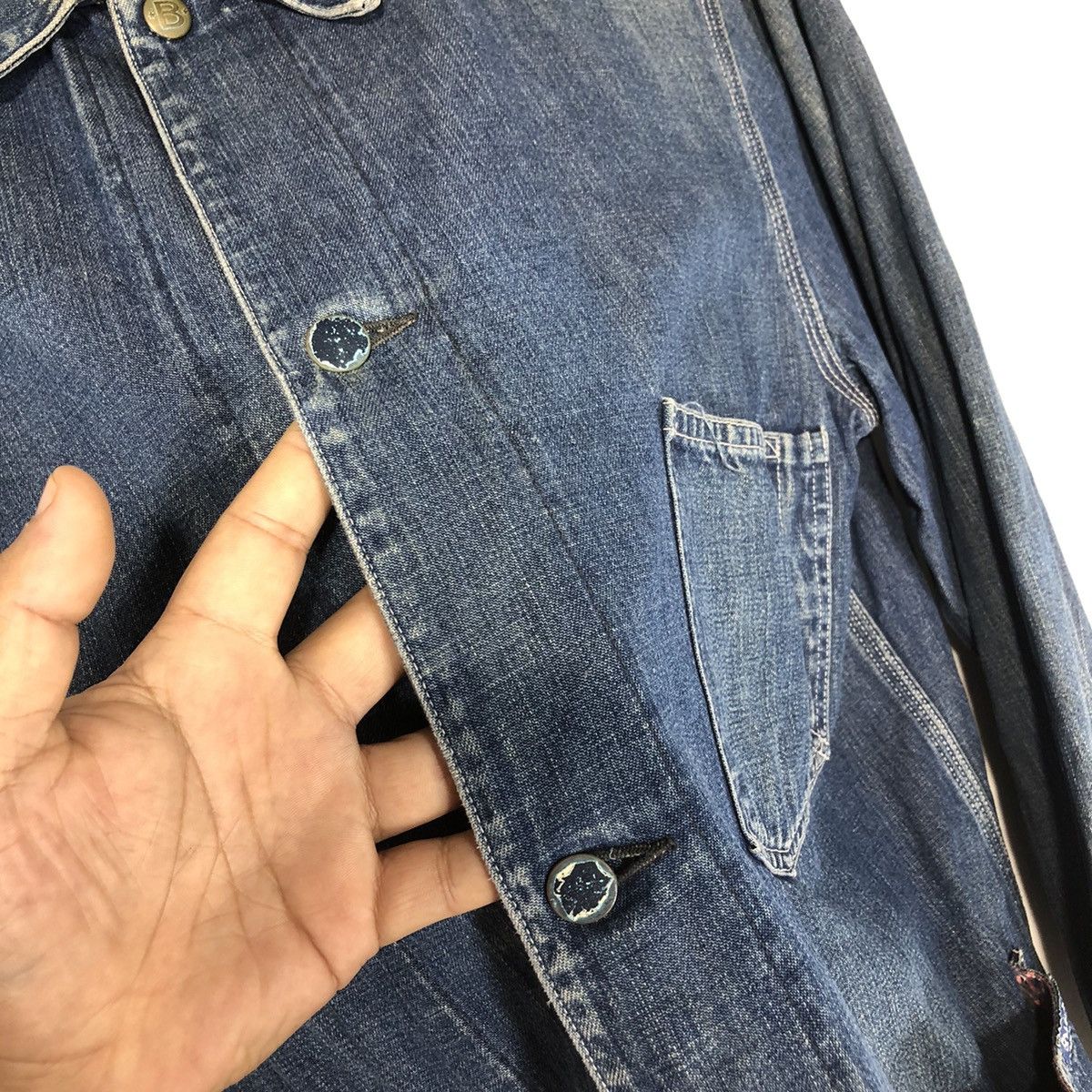 Japanese Brand × Vintage Bohemian Deeptone Sanforized Denim Japan Worker Jacket Size US M / EU 48-50 / 2 - 11 Thumbnail
