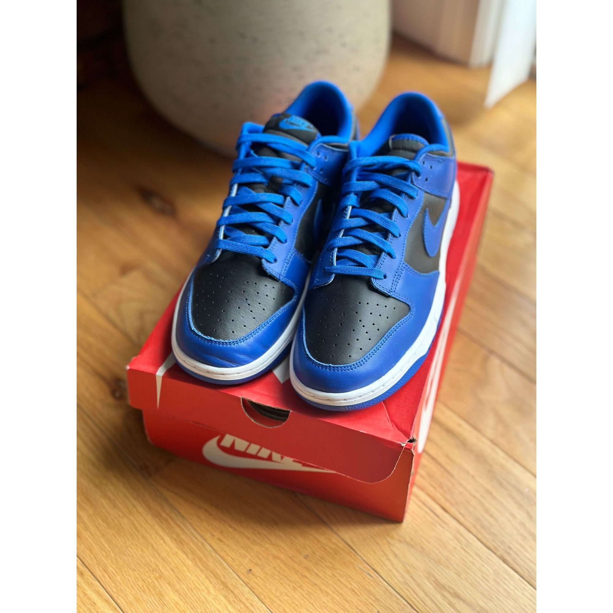 Nike DD1391-001 NIKE DUNK LOW HYPER COBALT BLUE BLACK WHITE ROYAL Size US 12 / EU 45 - 3 Thumbnail