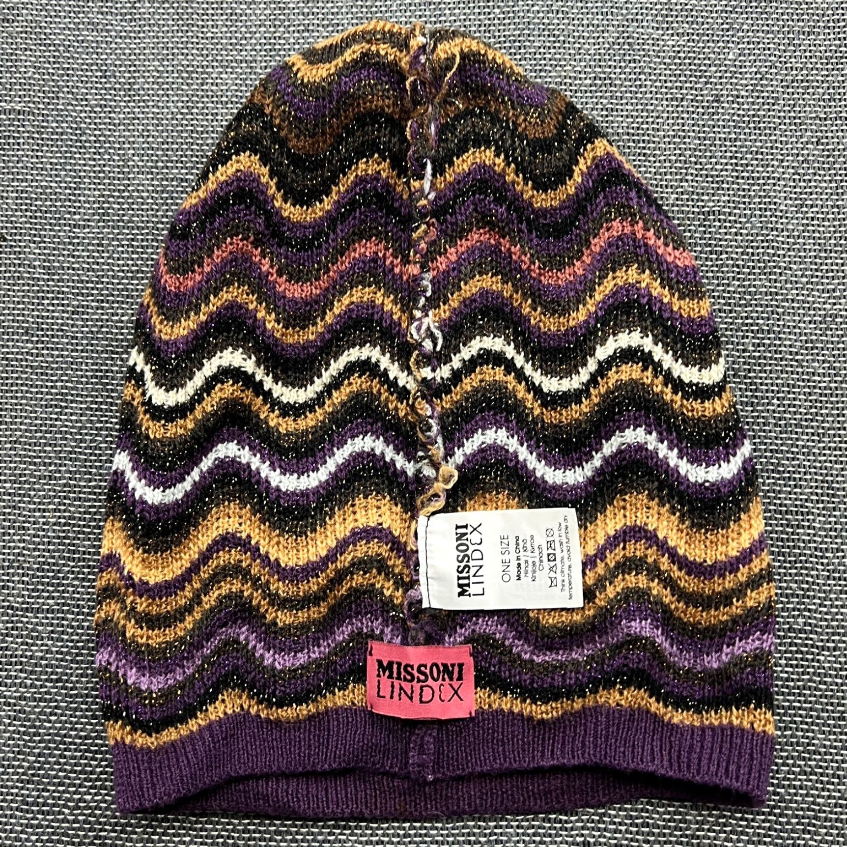 Missoni MISSONI x LINDEX Womens Beanie One Size Zig Zag Wool Blend Beanie Multicolor Wool Blend Mens? No. Size ONE SIZE - 3 Thumbnail