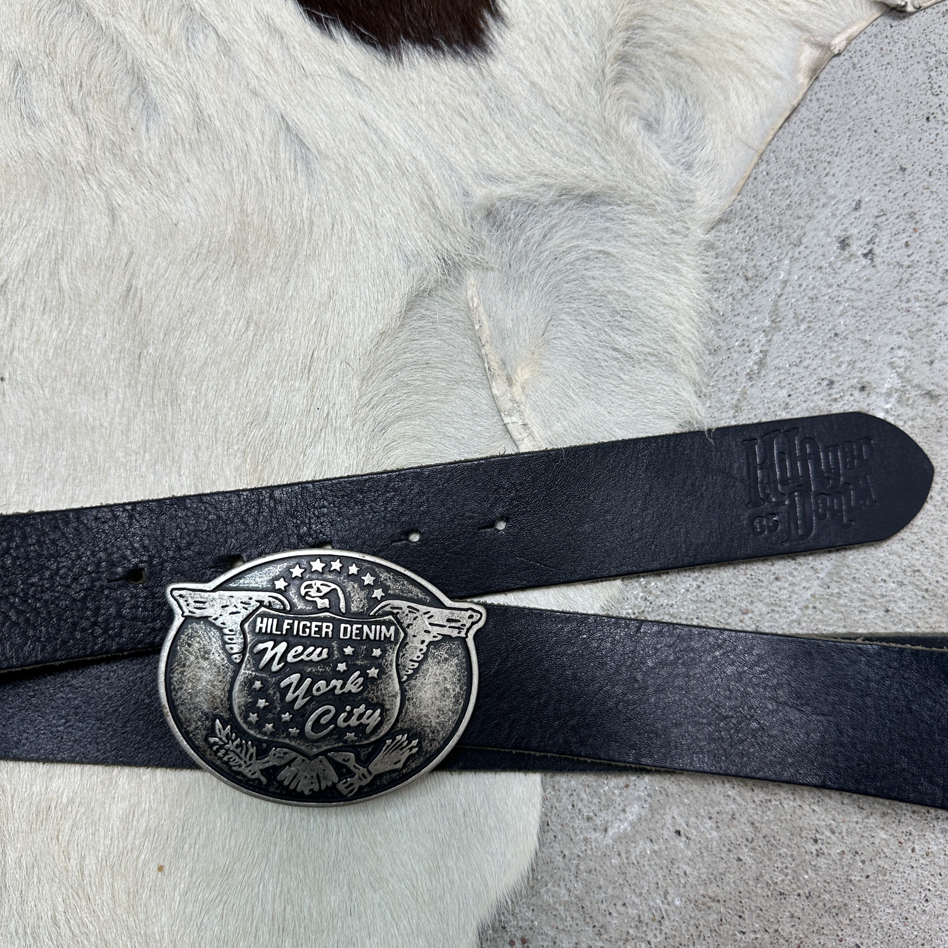 Tommy Hilfiger Vintage Leather Hilfiger Made in Italy Belt Y2K Size ONE SIZE - 3 Thumbnail
