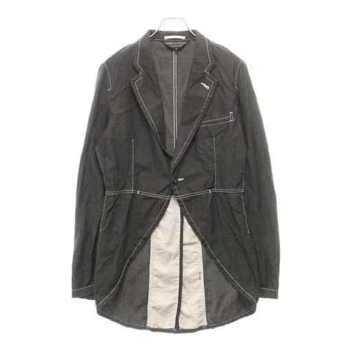 Comme des Garcons Homme Plus Jacket White Stitch Design Tailored 1 Button Plain Gray Size US M / EU 48-50 / 2 - 1 Thumbnail