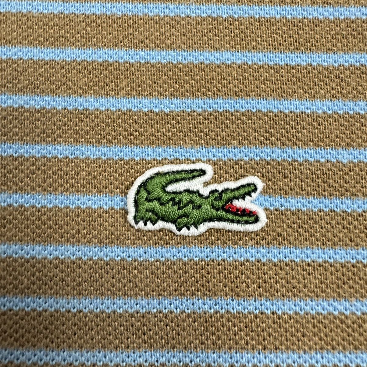 Other Vintage Lacoste Brown/Baby Blue Striped Polo T-Shirt Size US M / EU 48-50 / 2 - 10 Thumbnail