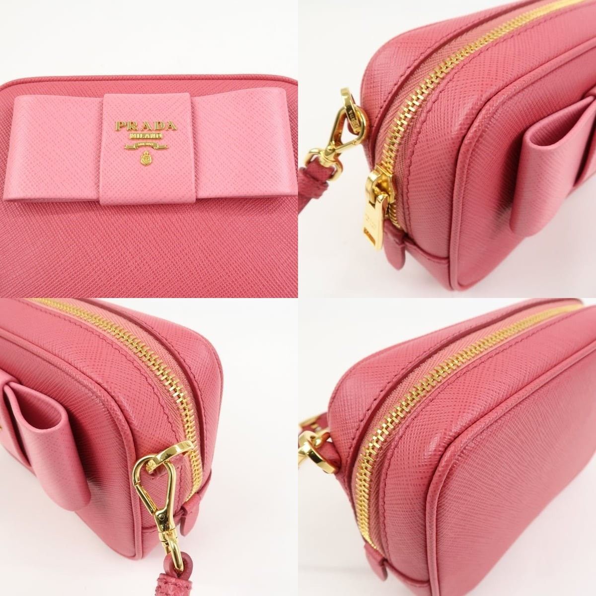 Prada Prada Saffiano Ribbon Mini Camera Crossbody Bag Pink Size ONE SIZE - 6 Thumbnail