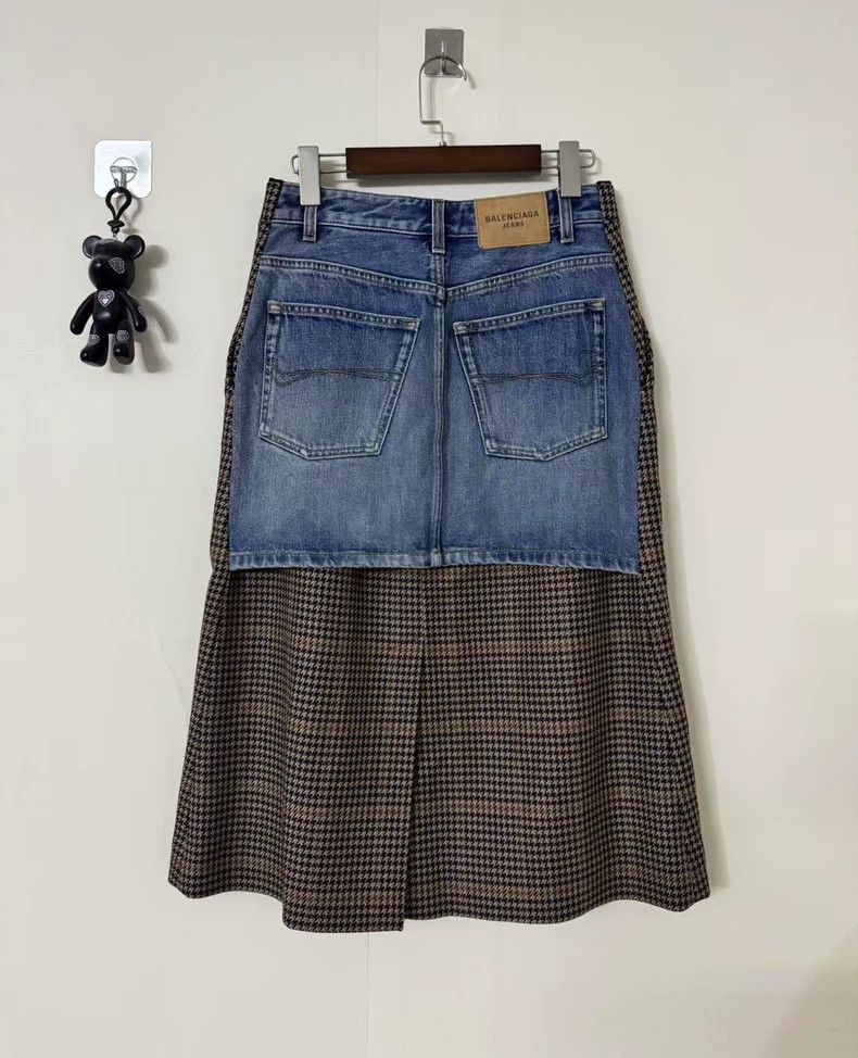 Balenciaga Balenciaga Patchwork denim pant skirt Size 35" - 1 Thumbnail