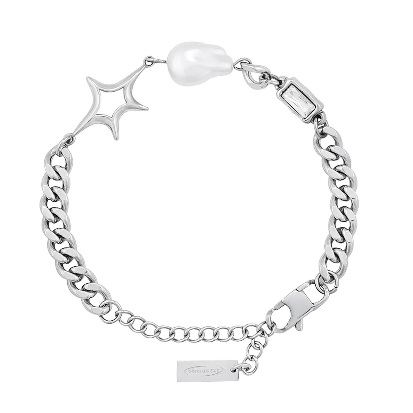 Jewelry Star & Pearl Layered Chain Bracelet | Sparkle Statement Size ONE SIZE - 6 Thumbnail