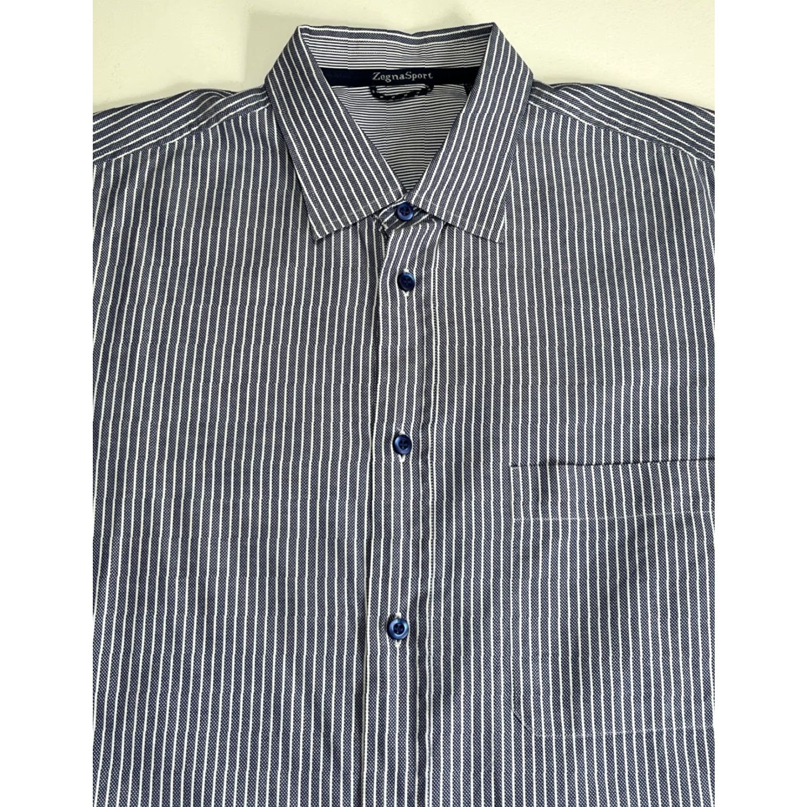 Vintage Zegna Sport Men's Button-Up Casual Shirt Stripes Sz XL Size US XL / EU 56 / 4 - 2 Thumbnail
