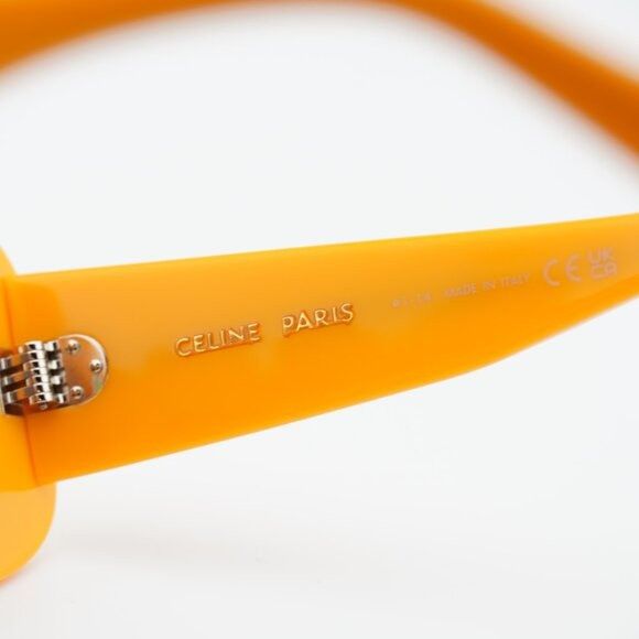 Celine Celine CL40294I 42A Sunglasses Glossy Orange Rectangle Frame Size ONE SIZE - 7 Thumbnail