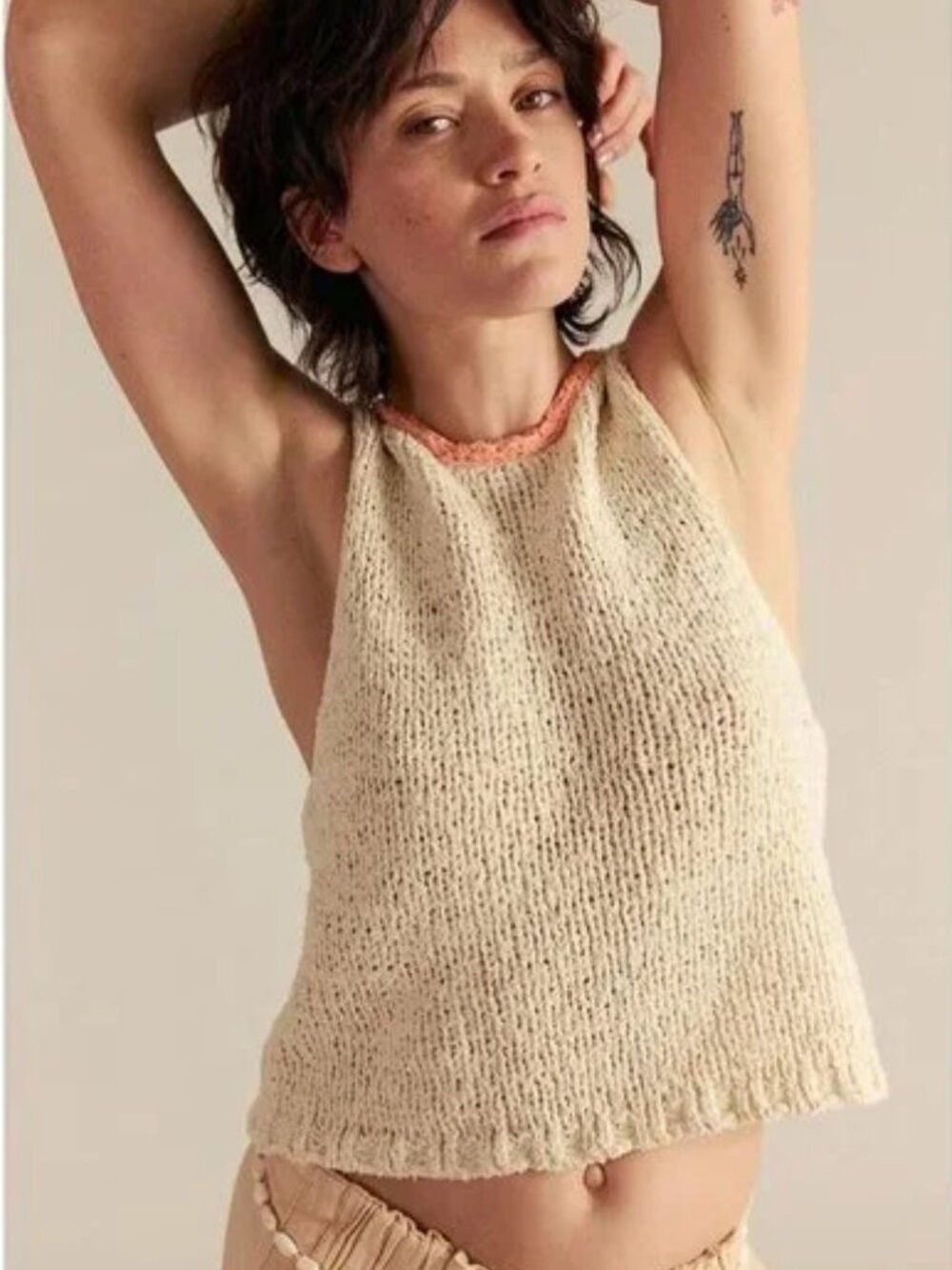 Free People New Free People Sicily Shell Sweater In Ivory Combo Size S Size S / US 4 / IT 40 - 4 Thumbnail