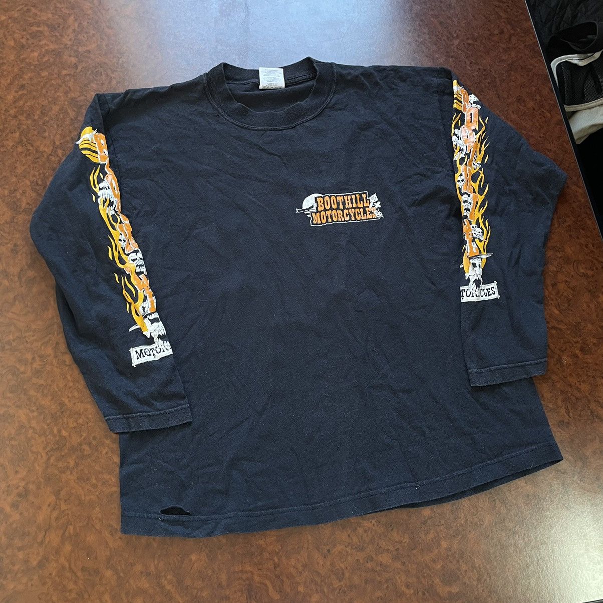 Harley Davidson × Vintage VINTAGE BOOT HILL SALOON fire choppers TEE SHIRT longsleeve Size US M / EU 48-50 / 2 - 2 Thumbnail
